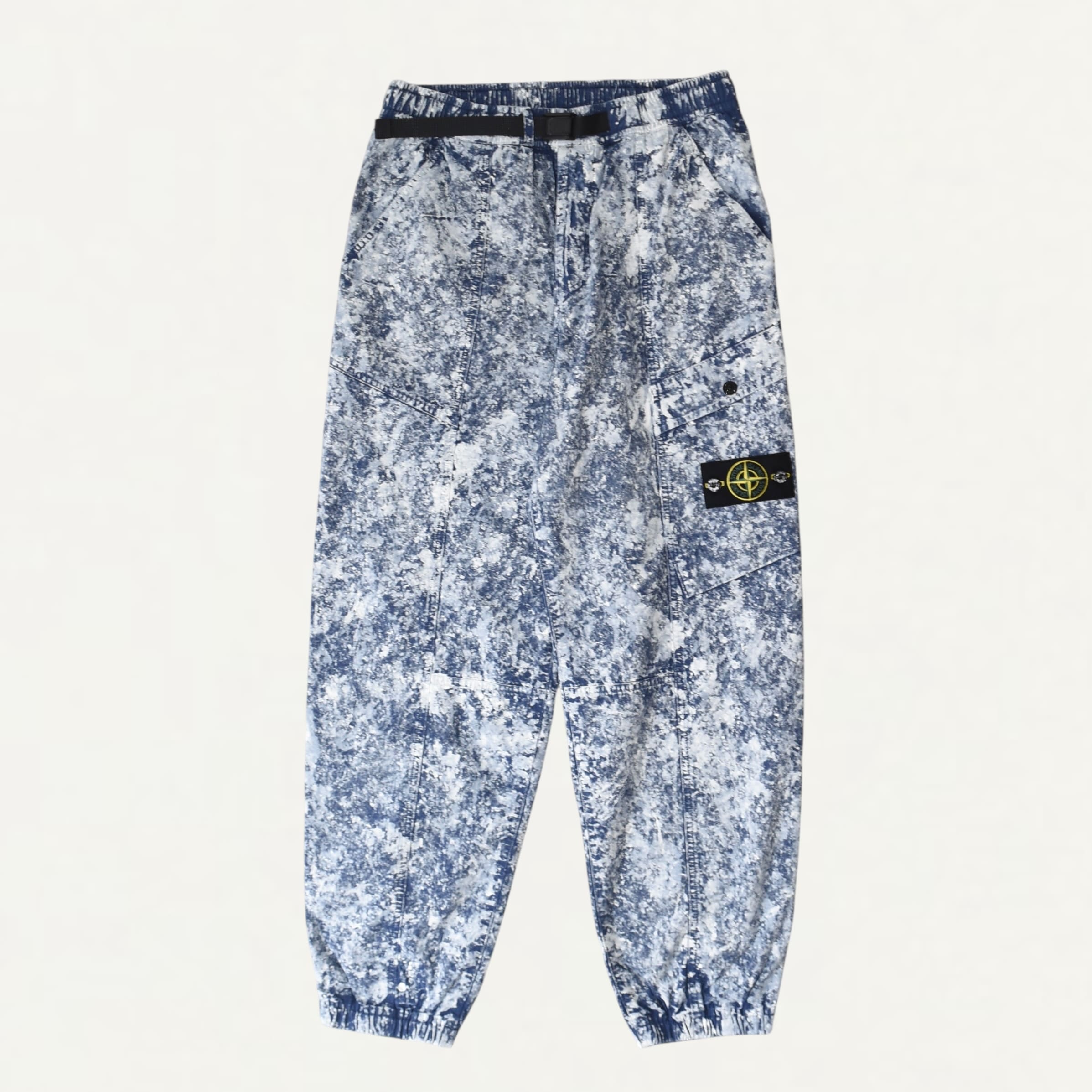STONE ISLAND 'White Pigment' Easy wide cargopants Blue Marine[K1S153100016]