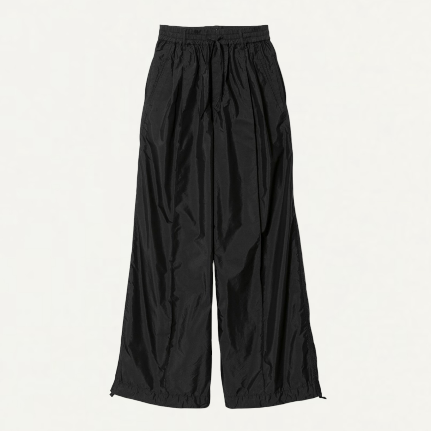 beautiful people cotton nylon taffeta wide pants black[1515105011]