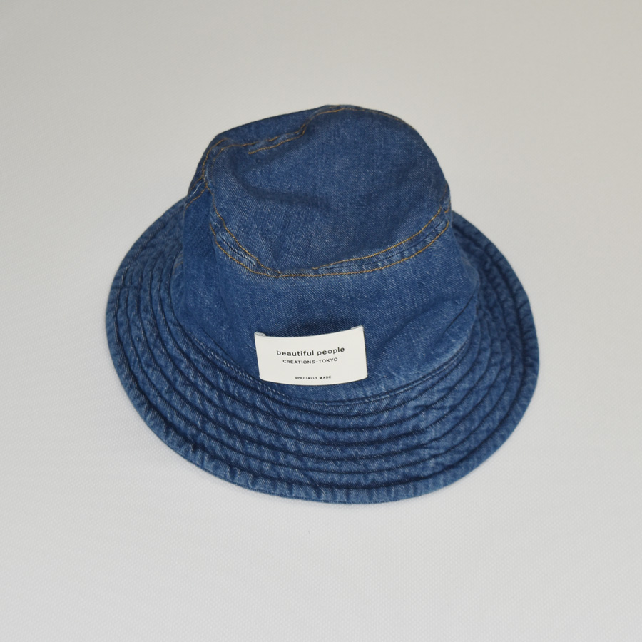 beautiful people DENIM BUCKET HAT[1315511943-BLEACH]