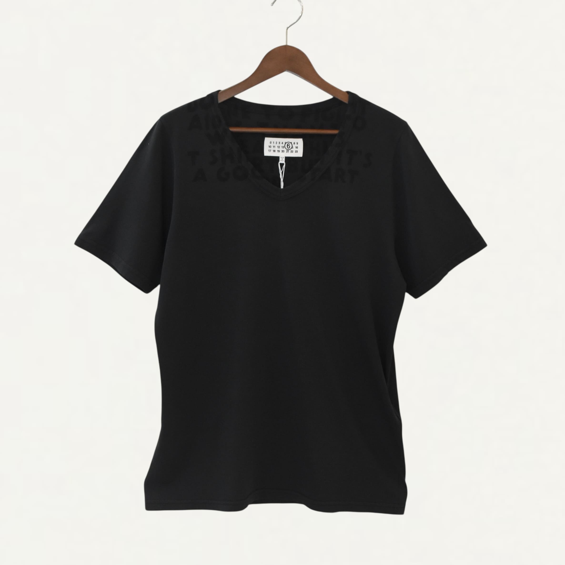 MM6 MAISON MARGIELA V-neck SIDA Jersey Black[SH2GC0022]