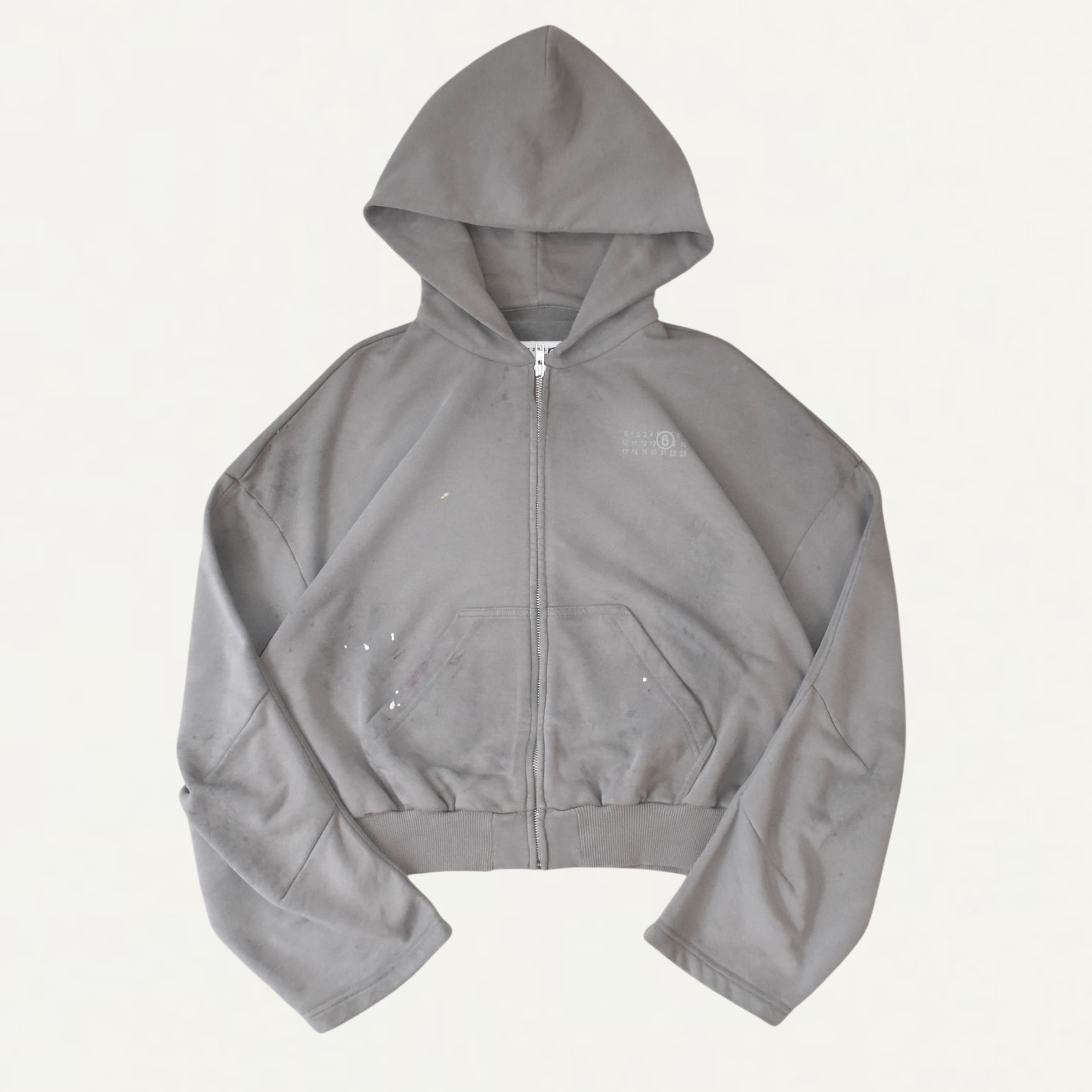 MM6 MAISON MARGIELA Distressed Short Hoodie Taupe[S62HG0029]