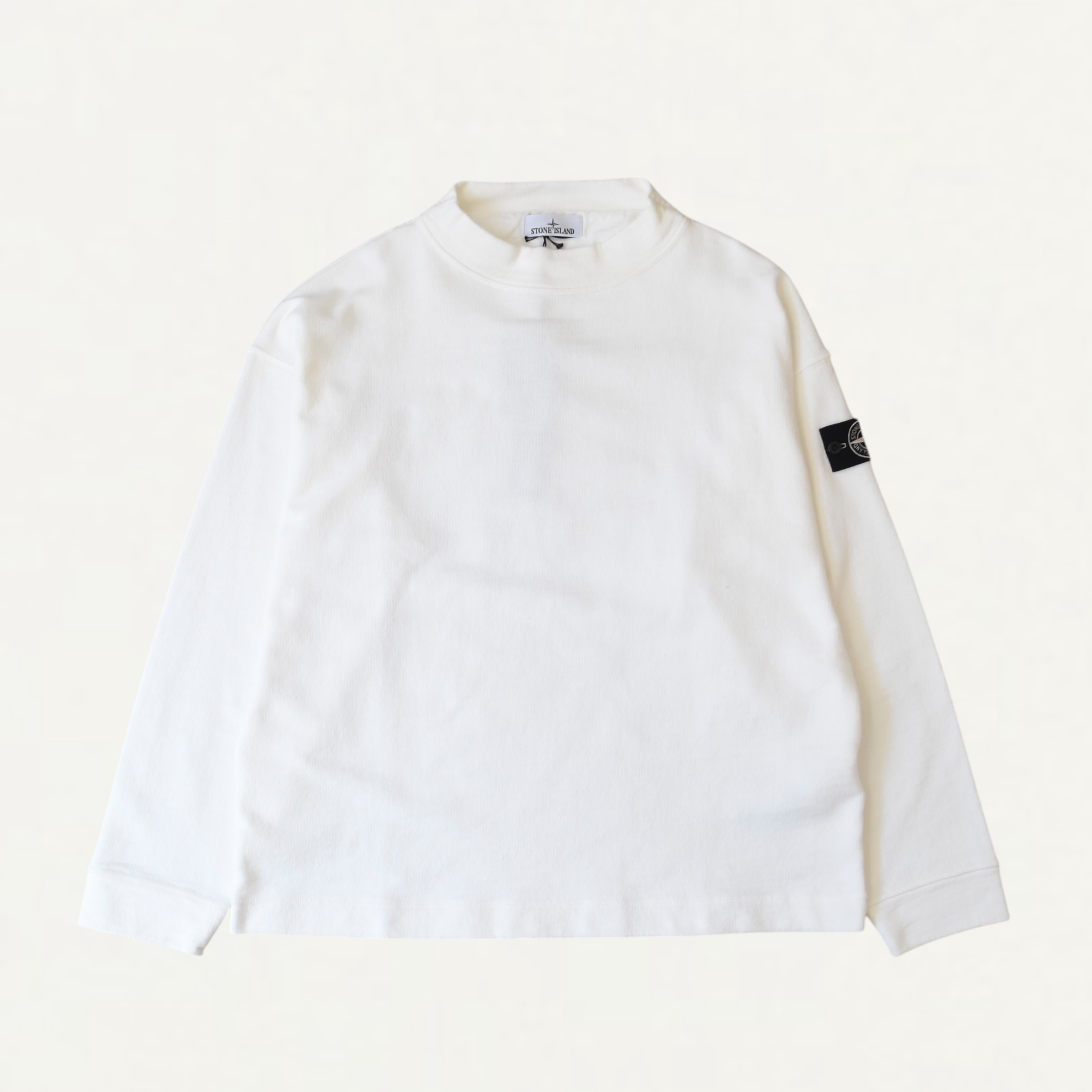 STONE ISLAND 6100001 KNIT-LOOK COTTON_STONE ISLAND RAW BEAUTY Regular-fit crater neck sweatshirt with archive-inspired prints[K2S156100001]