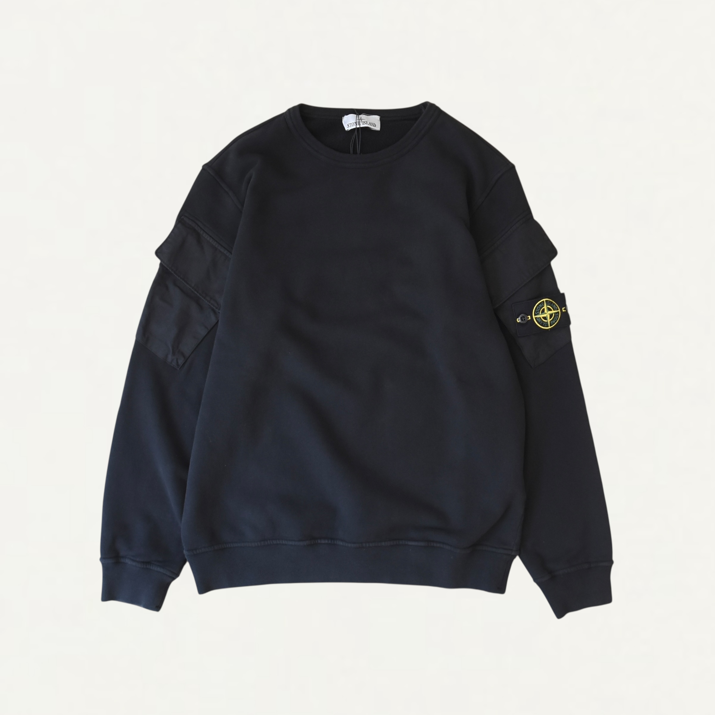 STONE ISLAND 6100008 BRUSHED ORGANIC COTTON FLEECE Regular-fit crewneck sweatshirt with sleeve pockets[K2S156100008]