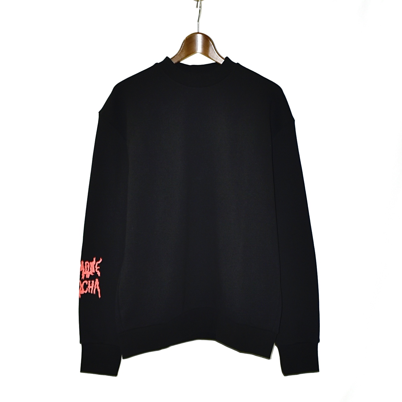 Simone Rocha SWEATSHIRT W/ RIBBON LOGO PRINT BLACK/RED[5287P19P20-M 0568]