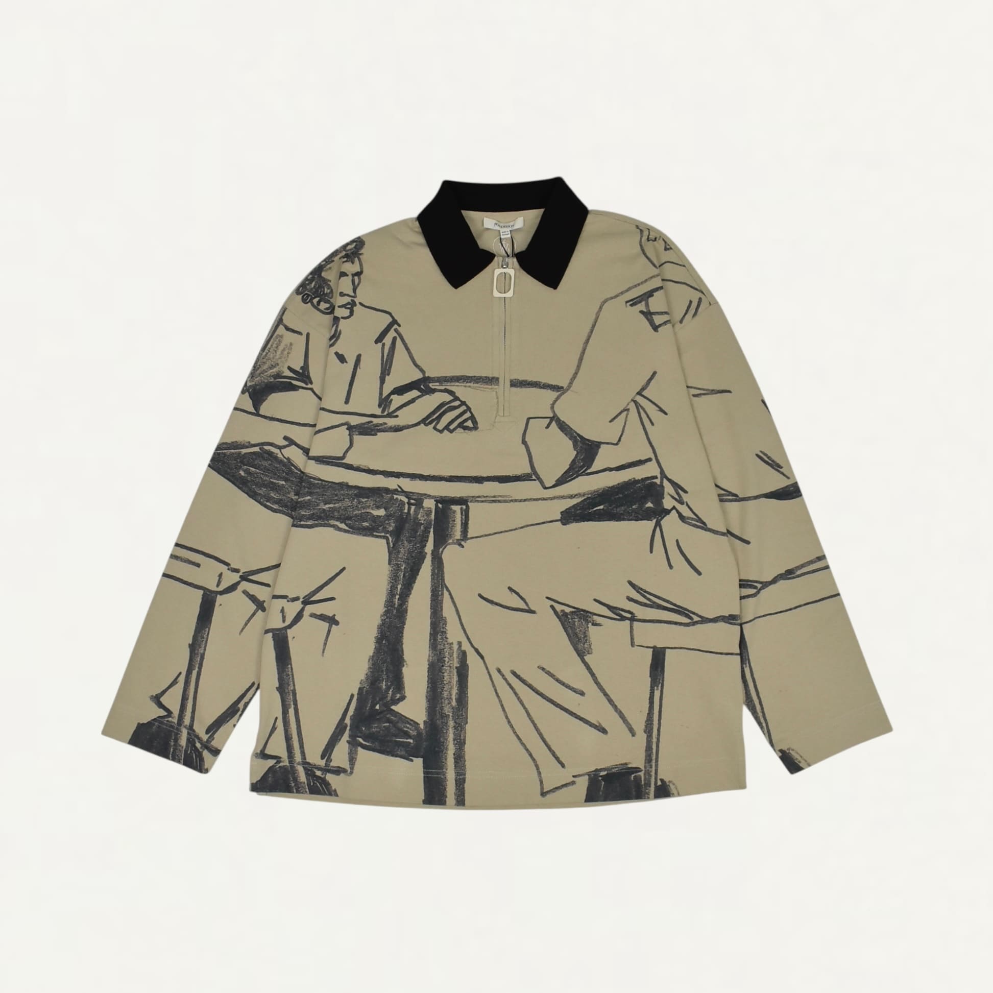 JW ANDERSON PRINTED RUGBY POLO NOUGAT[JO0274-PG1755]