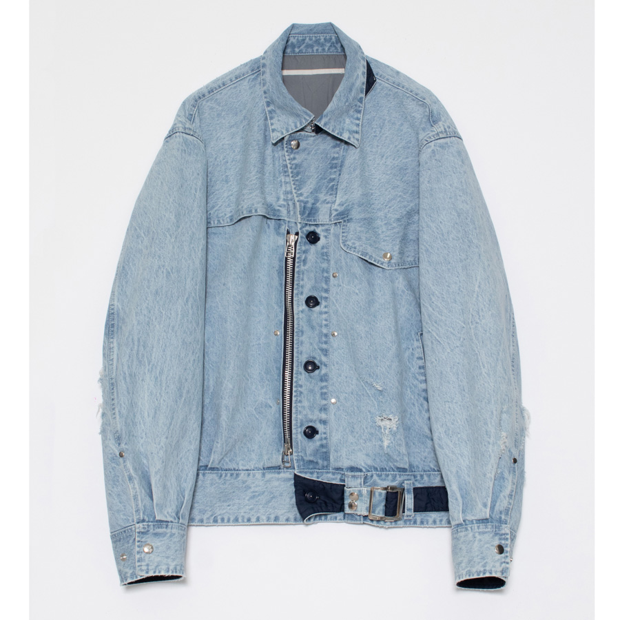 Tamme CRACKS BLEACH DENIM B.D JACKET INDIGO[23A0107-IND]