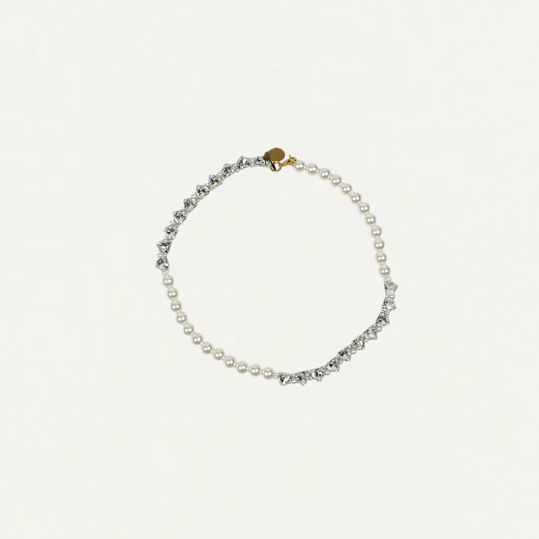Simone Rocha Quartet Pearl & Crystal Heart Necklace[NKS122 0904]