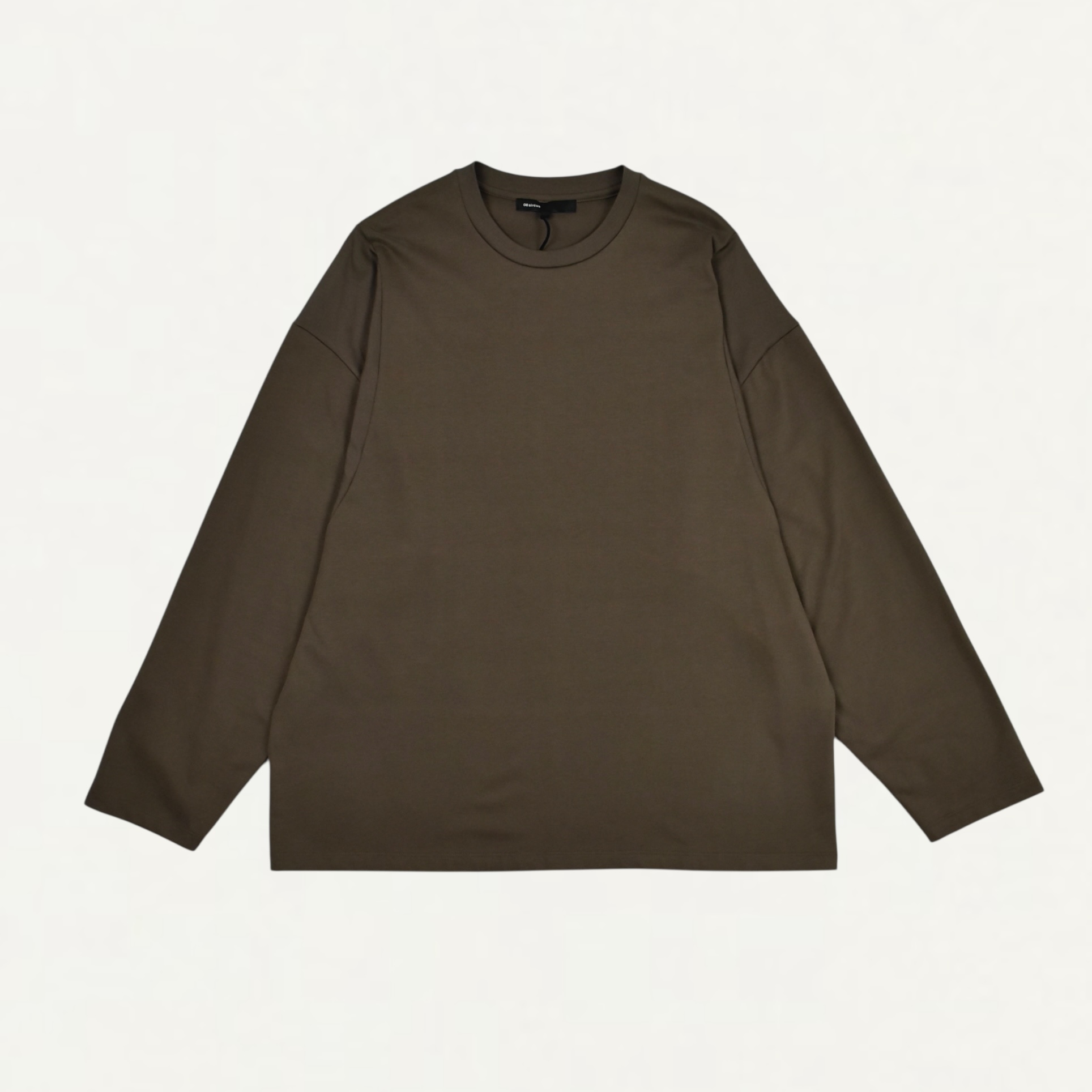 08sircus Organic cotton jersey suede finish long-tee khaki brown[S25AW-CS04]
