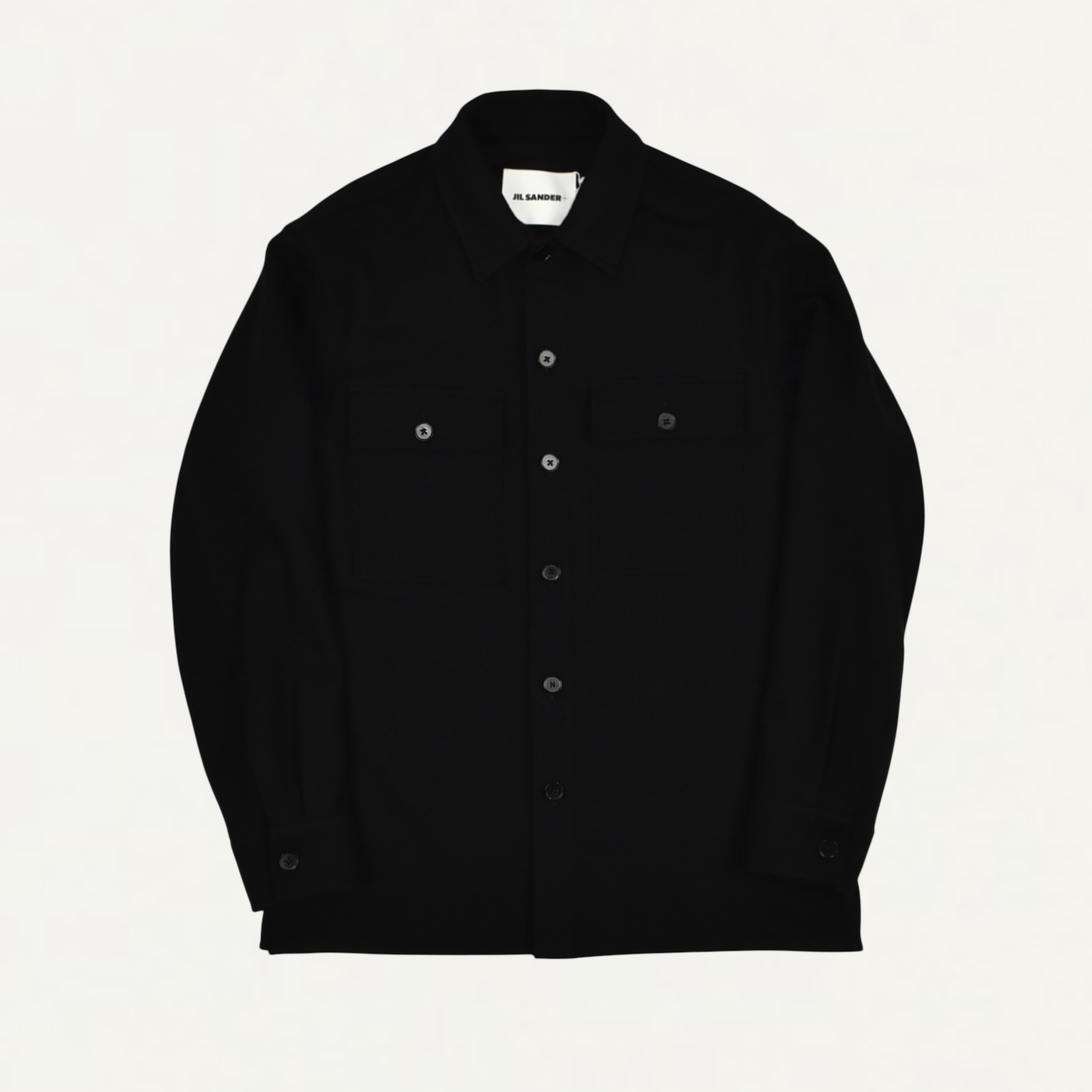 JIL SANDER Wool Flannel Shirts Jacket Black[J47DL0131]