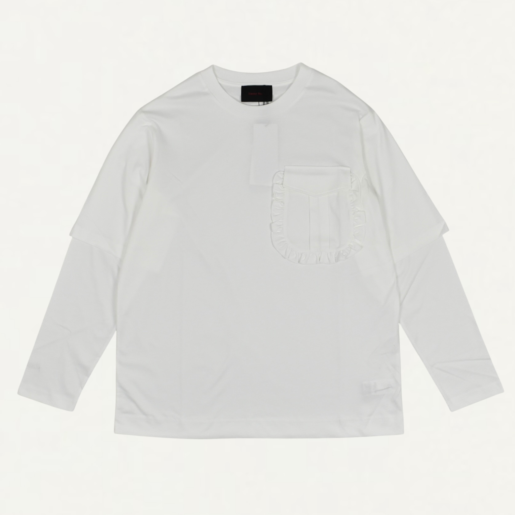 Simone Rocha Ruffle Pocket Long Sleeve Layered T-SHIRT[5379 0553]