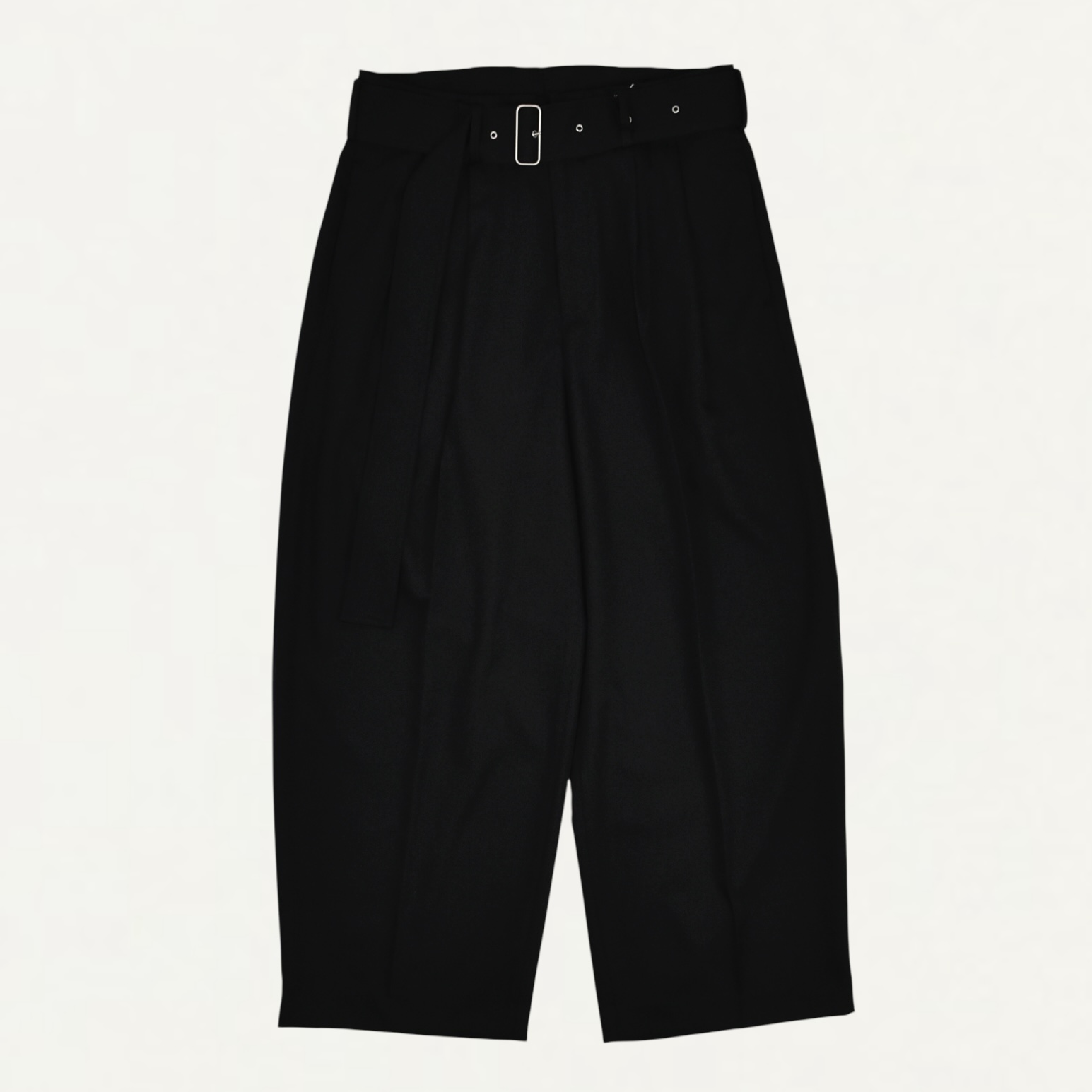 08sircus Dobby cloth 2tuck belted wide pants blalck[S25AW-PT07]
