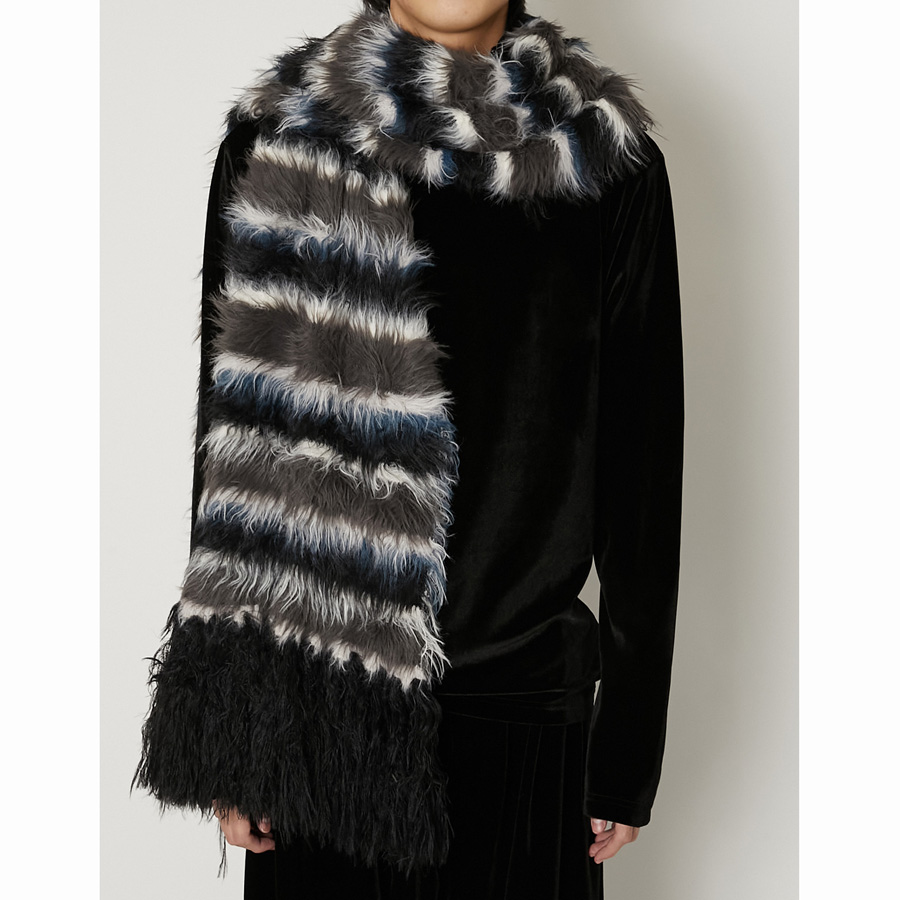 TAAKK FUR KNIT STOLE BLACK[TA23AW-AC046]