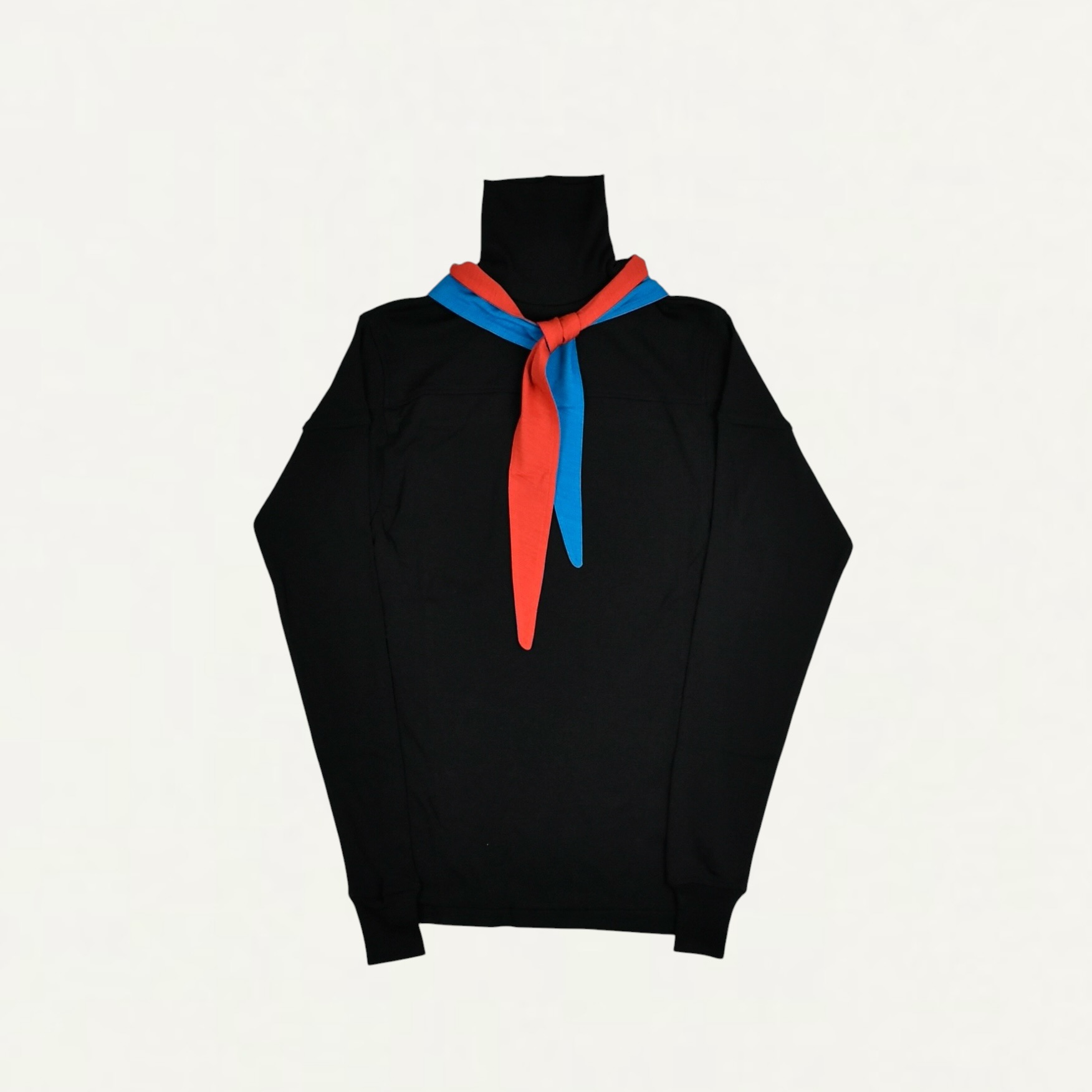 beautiful people washable wool rib fraise just-fit high neck bowtie top black[1646310029]