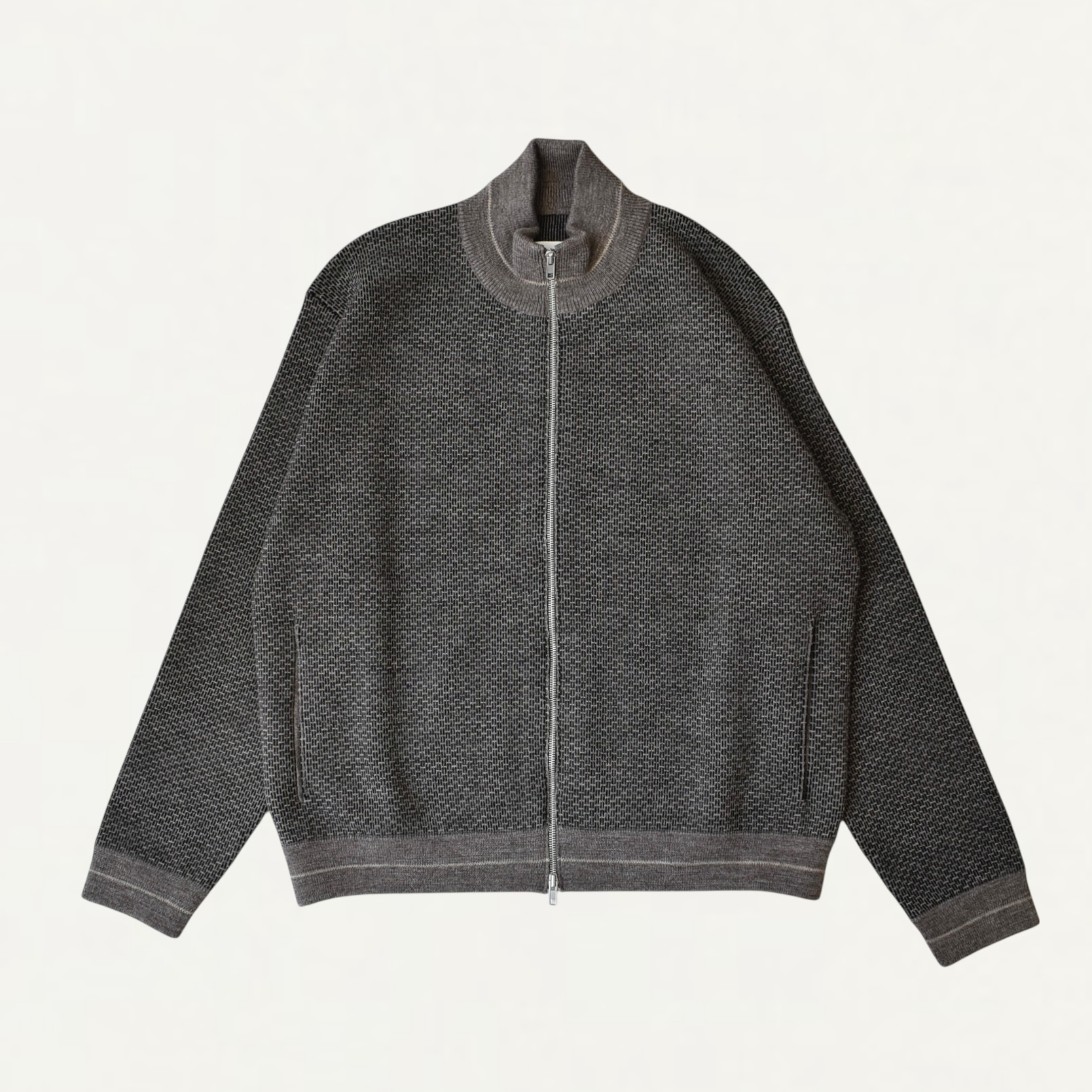 Maison Margiela Wool/Nylon Zip-up Cardigan Khaki[S67HP0033]