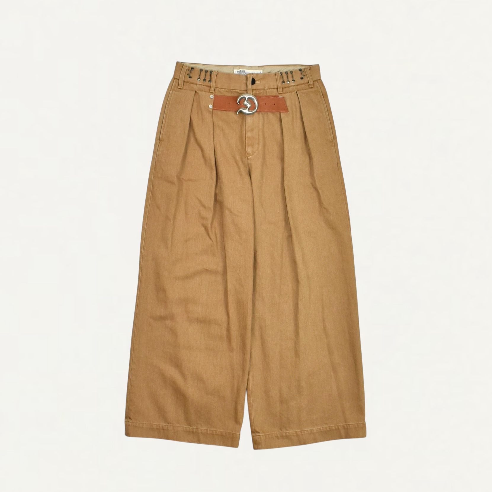DAIRIKU ”D”Buckle Super Wide Chino Pants Beige[25AW CP2]