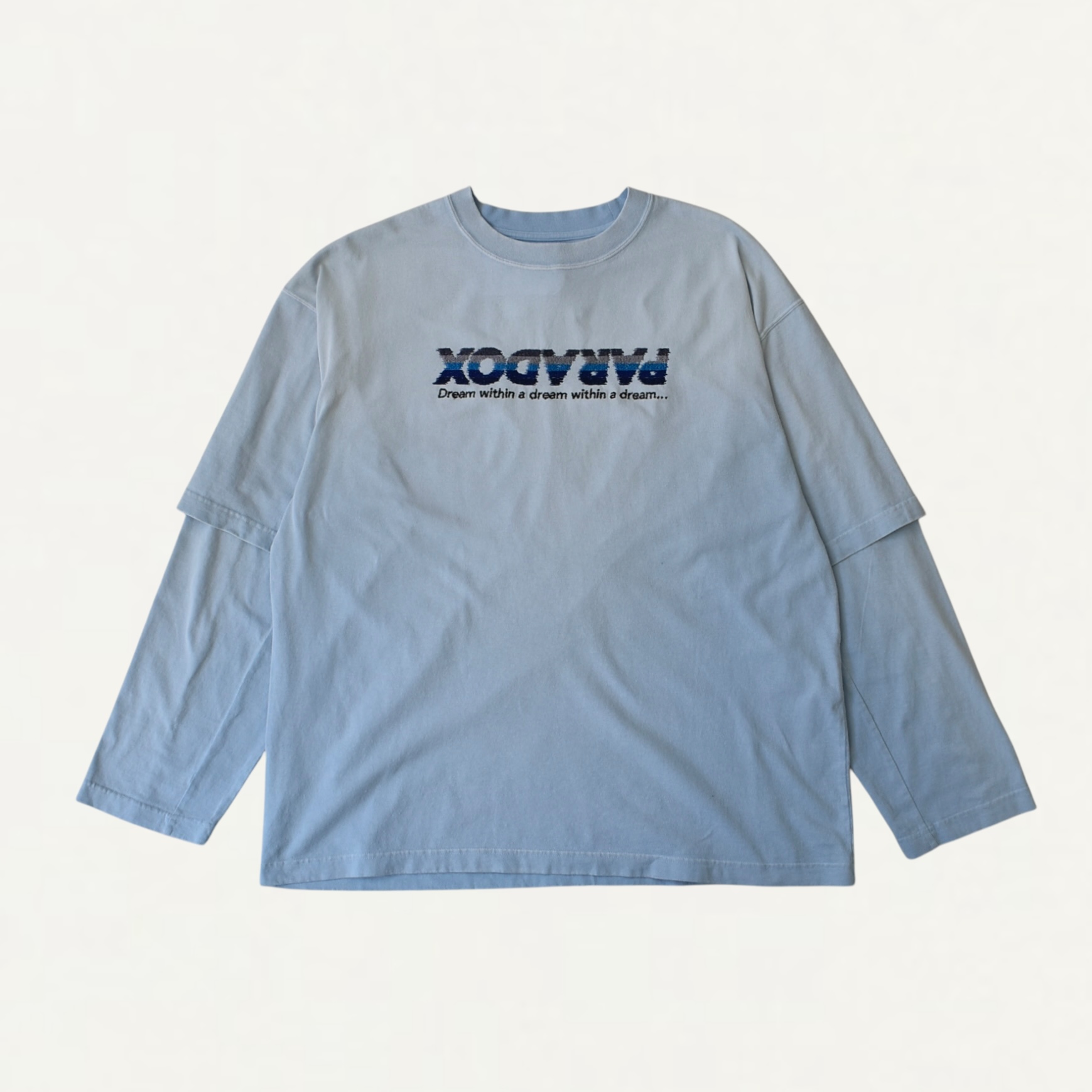 DAIRIKU "PARADOX"Emboidery Swithing Tee Aqua[25AW C4]