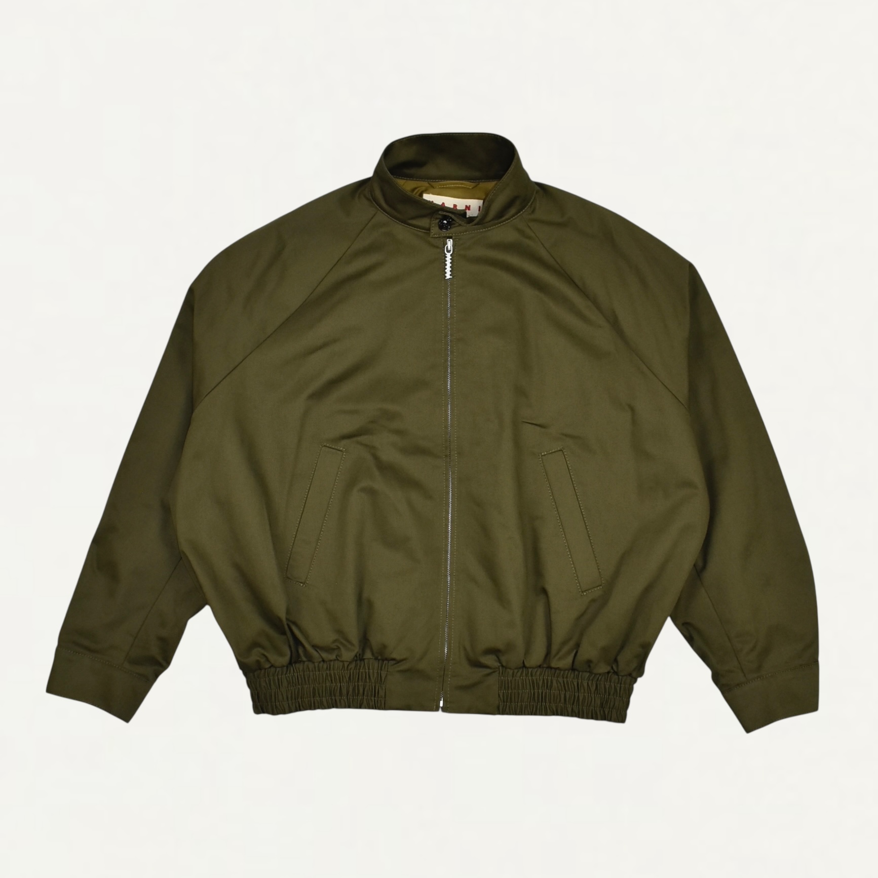 MARNI Deep green organic gabardine bomber jacket[JUMU0155XU]