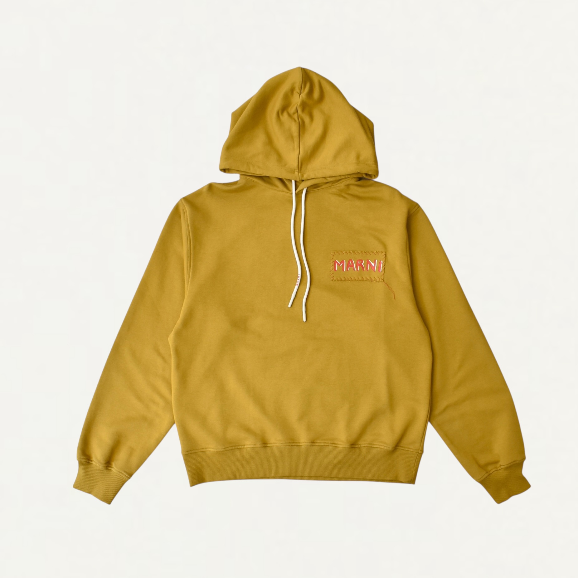 MARNI Logo Patch Sweat hoodie light curry[FUMU0137X0]