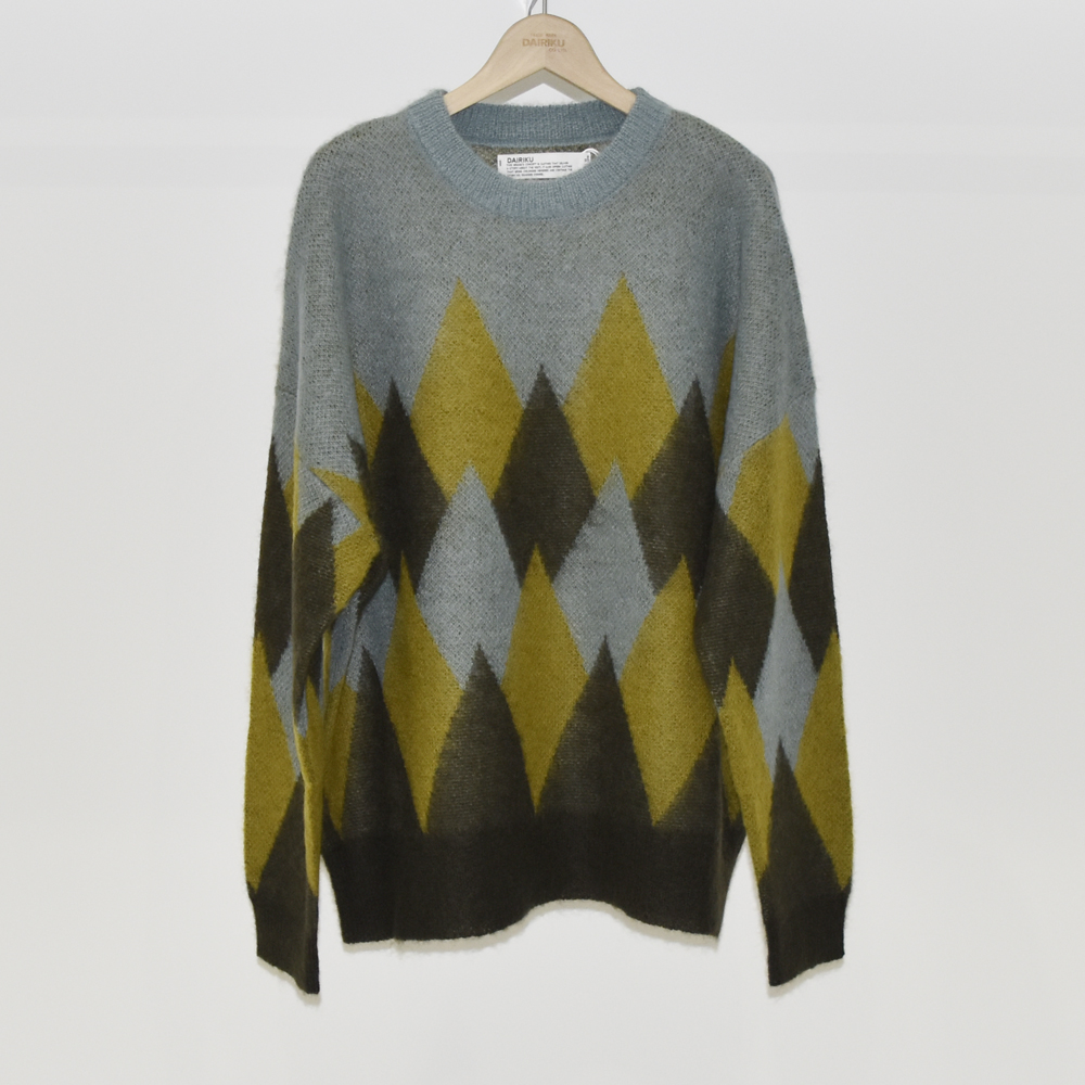 DAIRIKU Argyle Mohair Pullover Knit[K-3-Mintgreen]