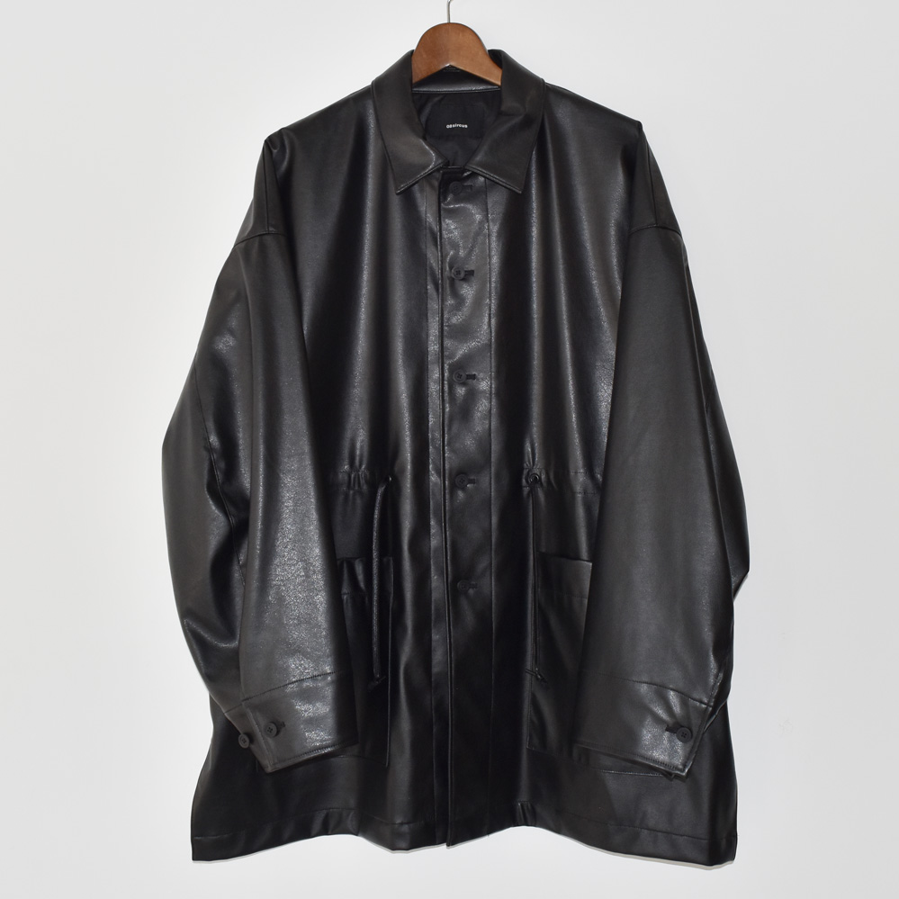 08sircus Synthetic leather bonding drawstring coverall