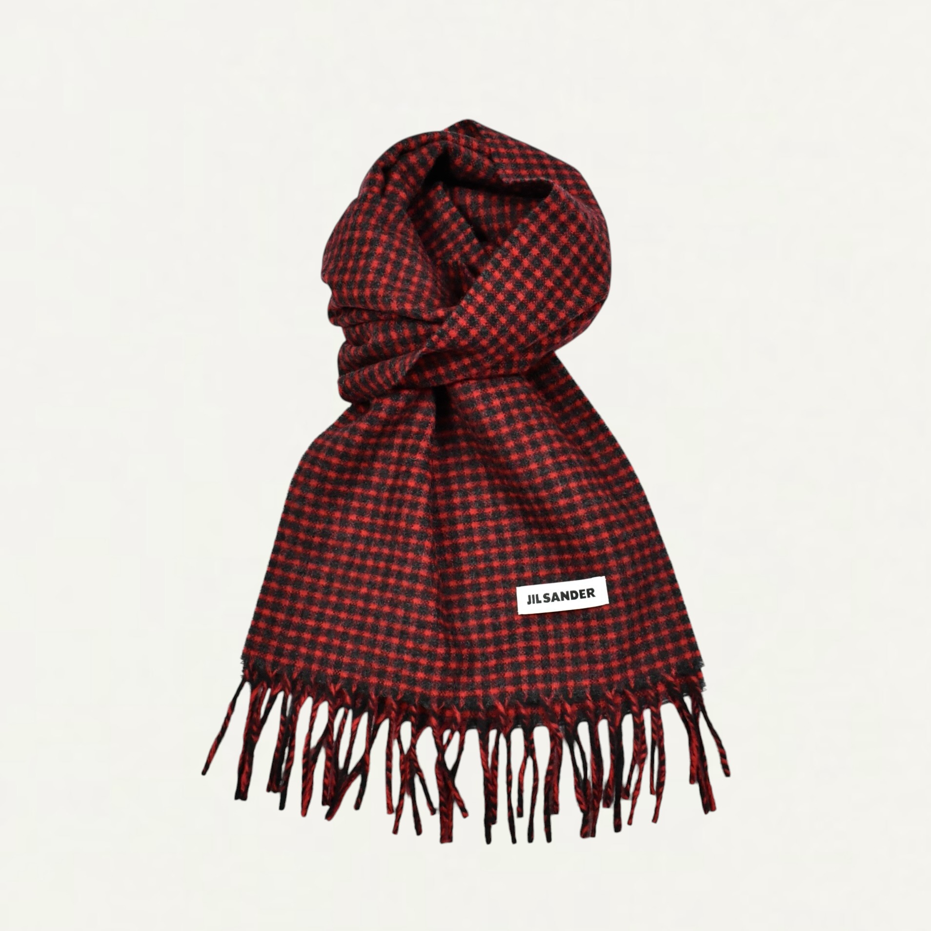 JIL SANDER Slim Wool Scarf Ember[J22TE0116]