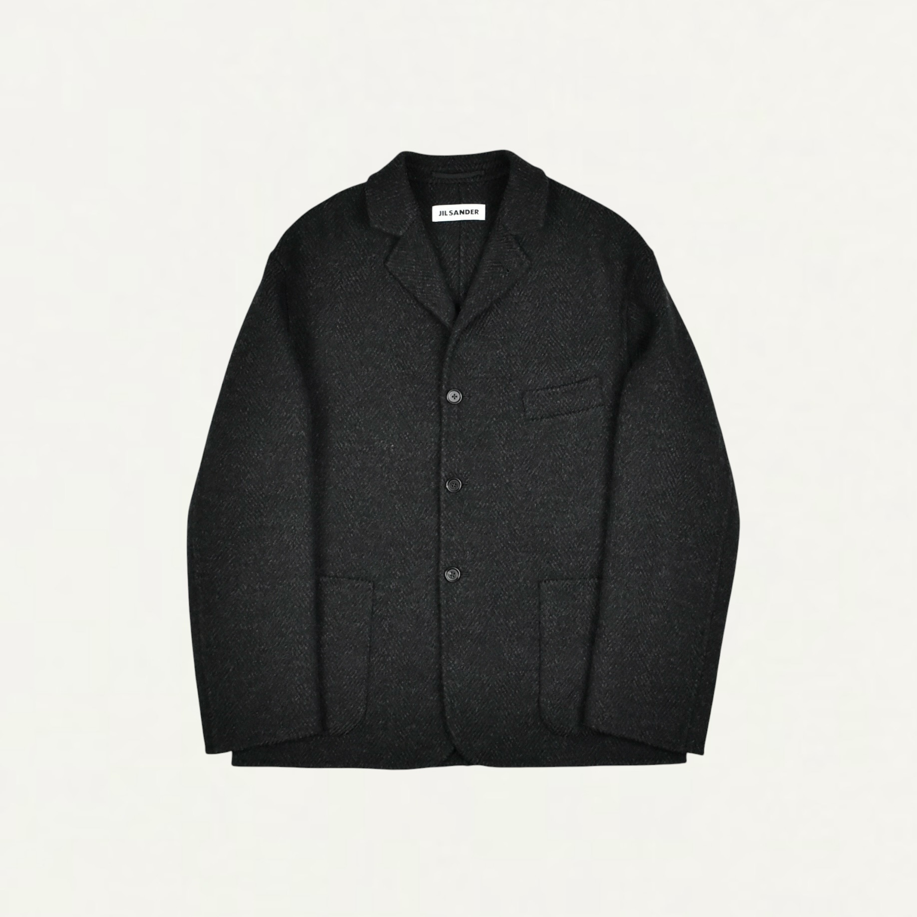 JIL SANDER Wool Chevron Jacket Magnet[J22SW0104]