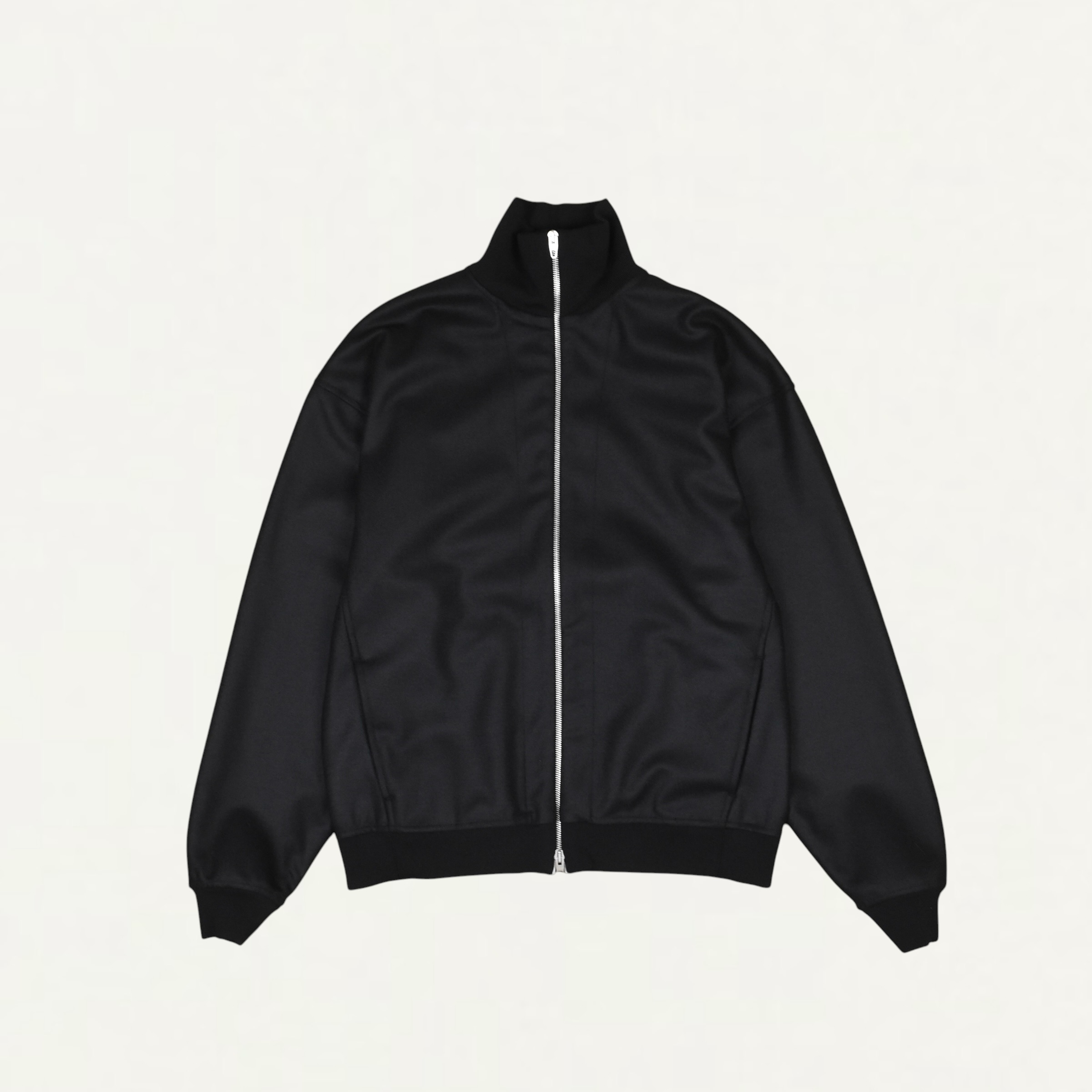JIL SANDER Wool Melton Zip-Up Jacket Black[J22BN0286]