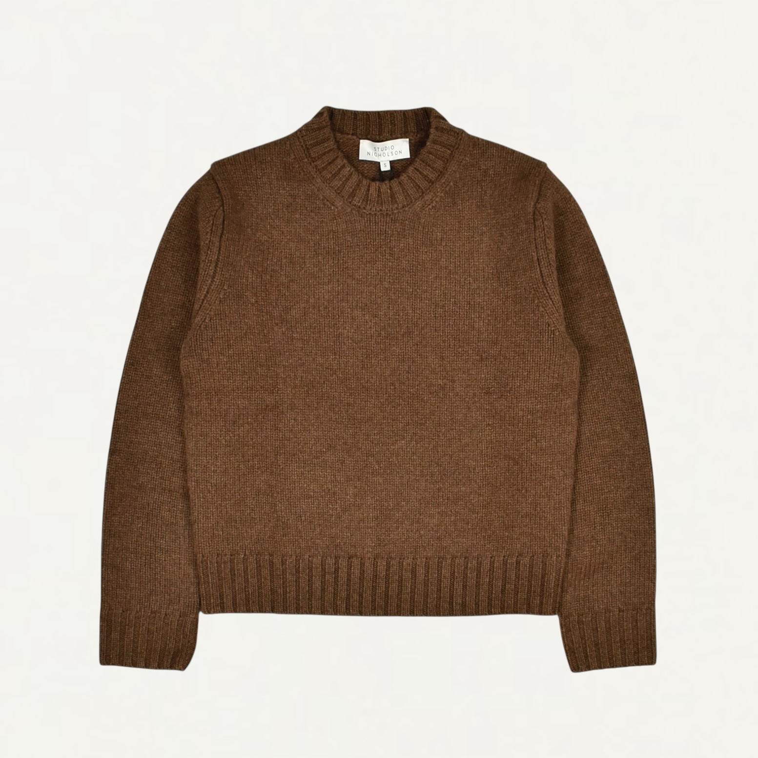 STUDIO NICHOLSON CREE 3GG NEAT FIT CREW NECK CARAMEL[CREE SNM-1395]