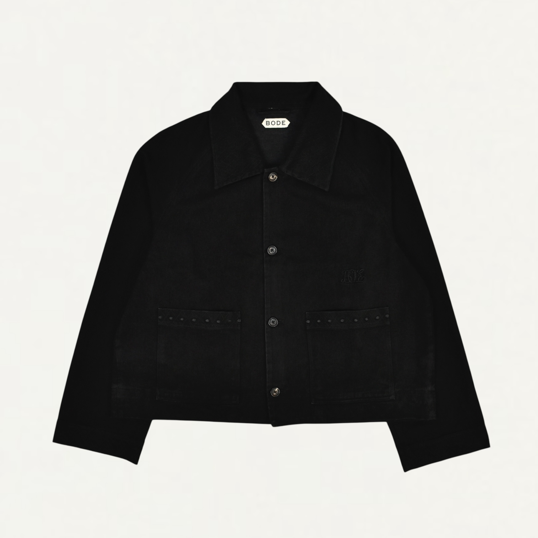 BODE Embroidered Denim Jacket Black[MRF25-OW010]