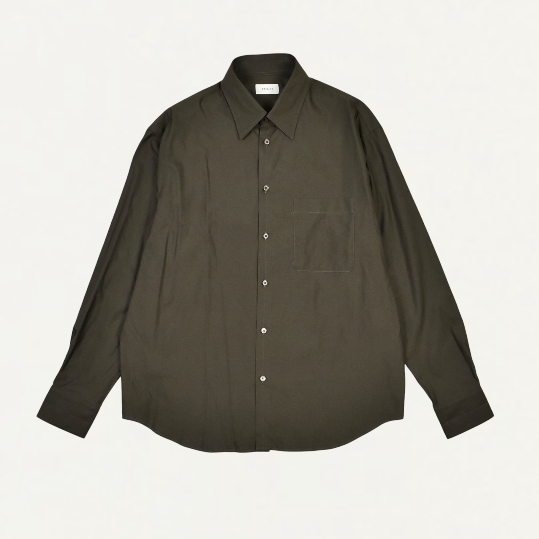 LEMAIRE REGULAR SHIRT IN WASHED COTTON SILK TRUFFLE[SH1300 LF1500]