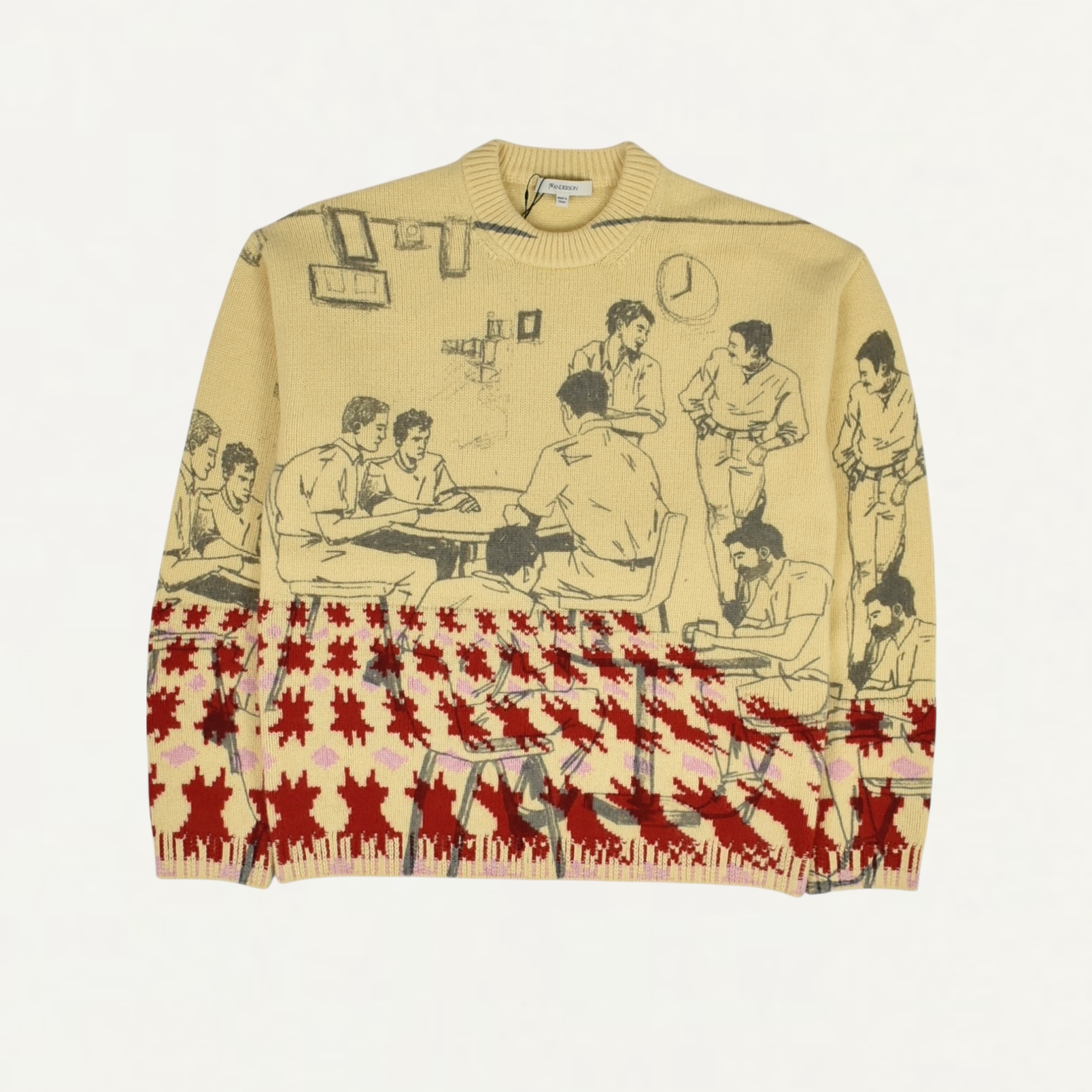 JW ANDERSON PRINT JACQARD JUMPER BUTTERMILK[KW1439-YN0373]