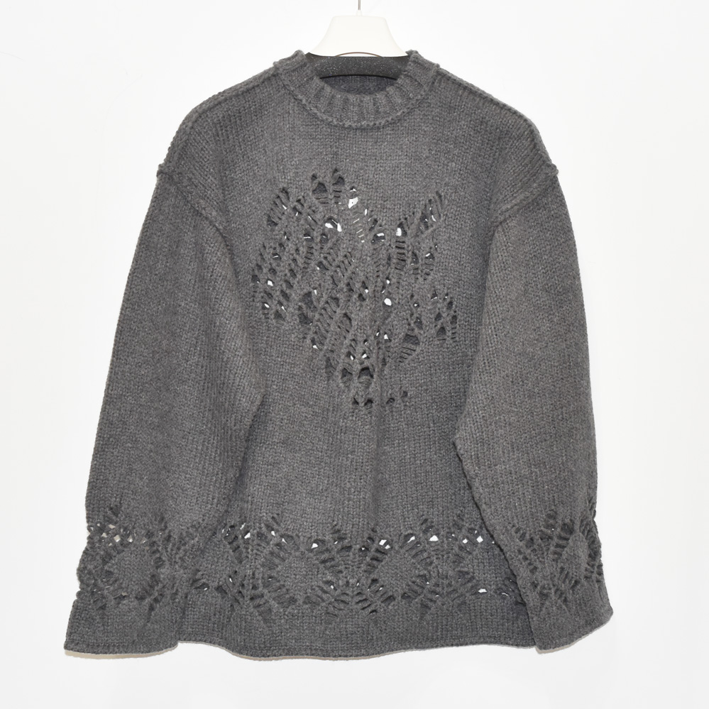 Tamme EAGLE PATTERN DAMAGE KNIT GREY