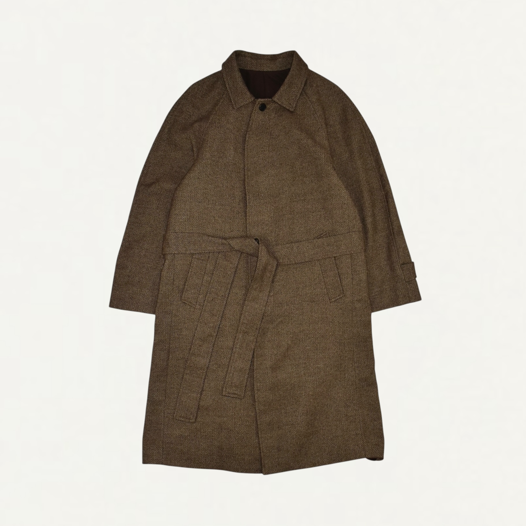 Colbo Raglan Wool Coat Textured Brown[OU018-117]