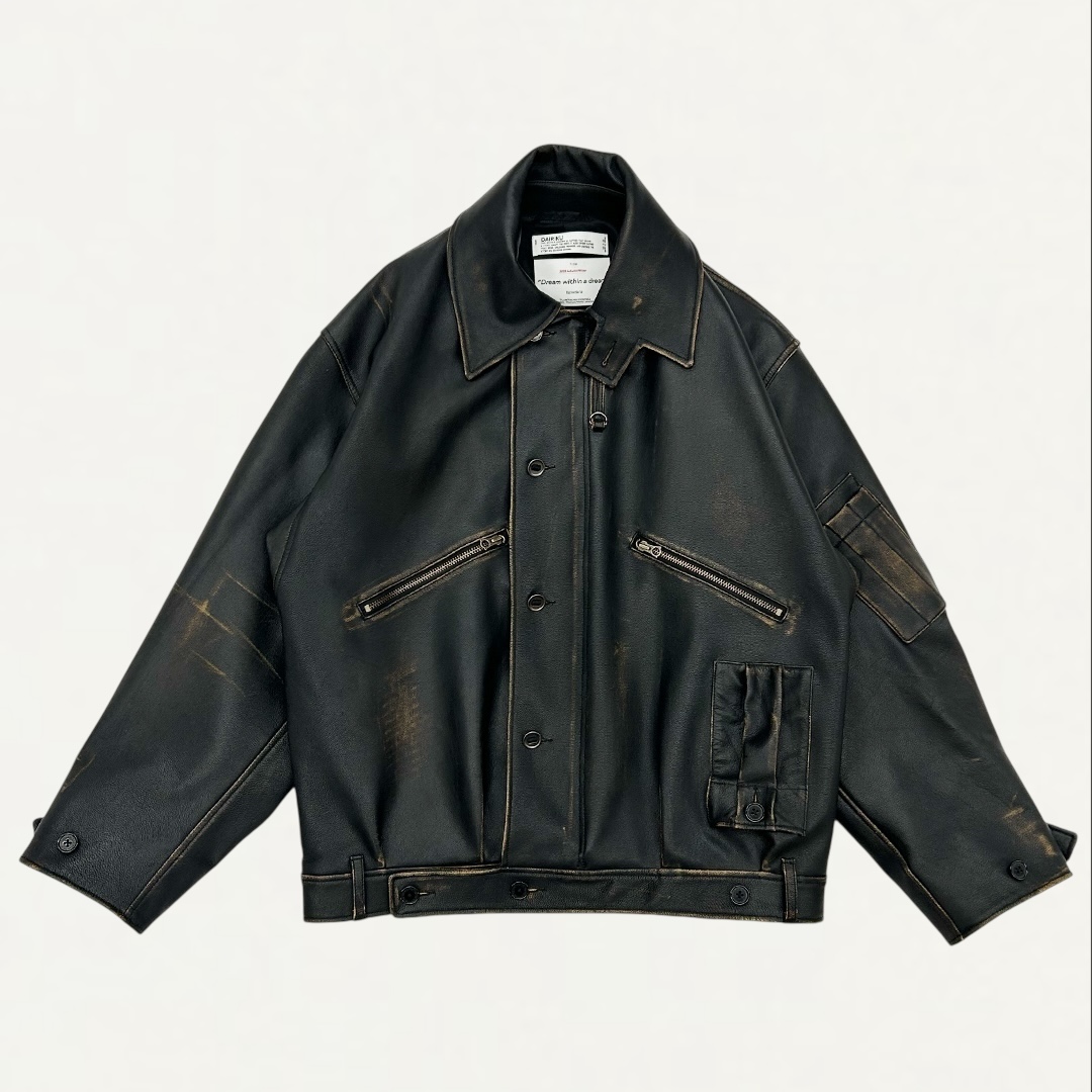 DAIRIKU "Inception" Leather MK3 Jacket Black[25AW O6]