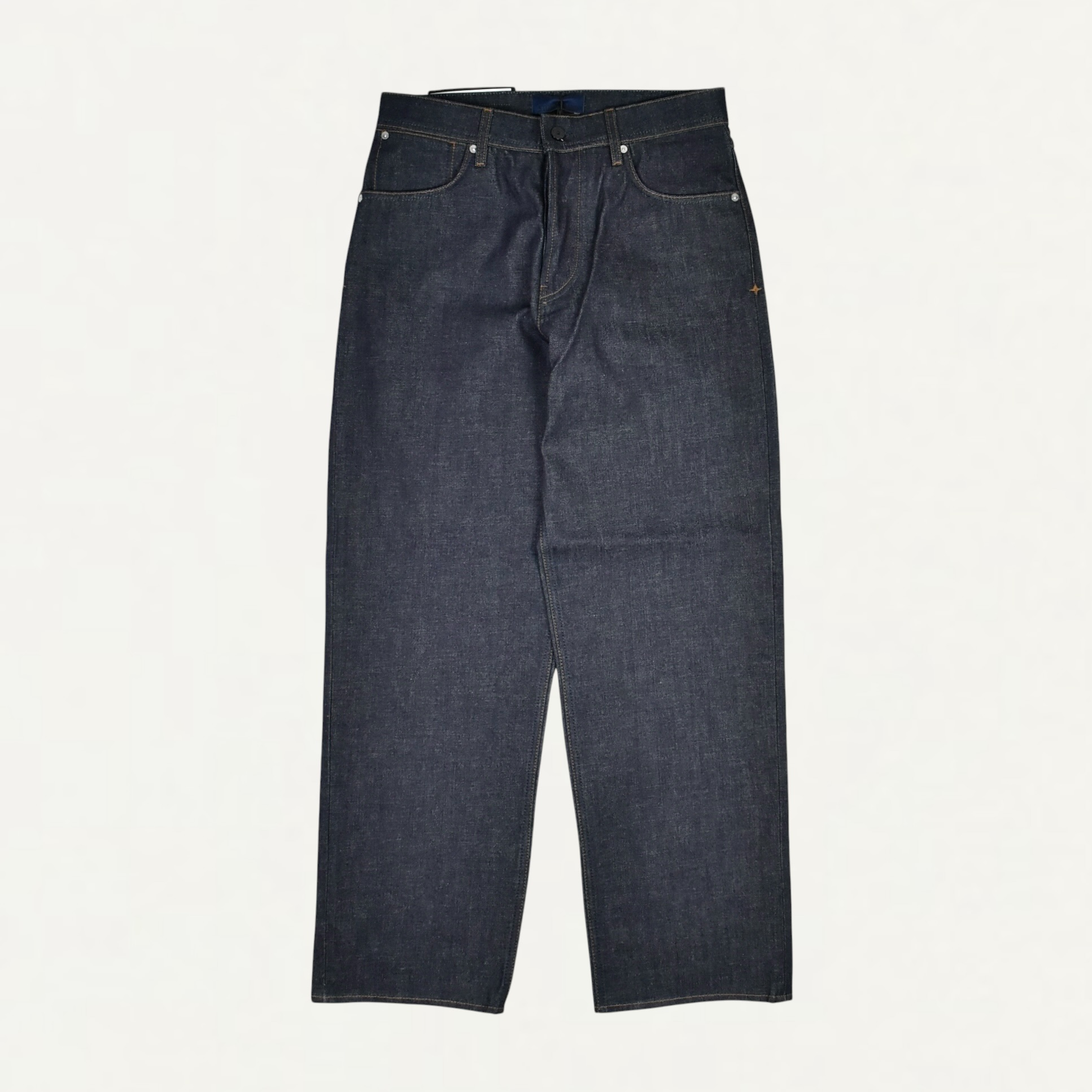 STONE ISLAND J100006 INDIGO DENIM-RAW Loose-fit five-pocket jeans[L2S14J100006S00J7VJ201]