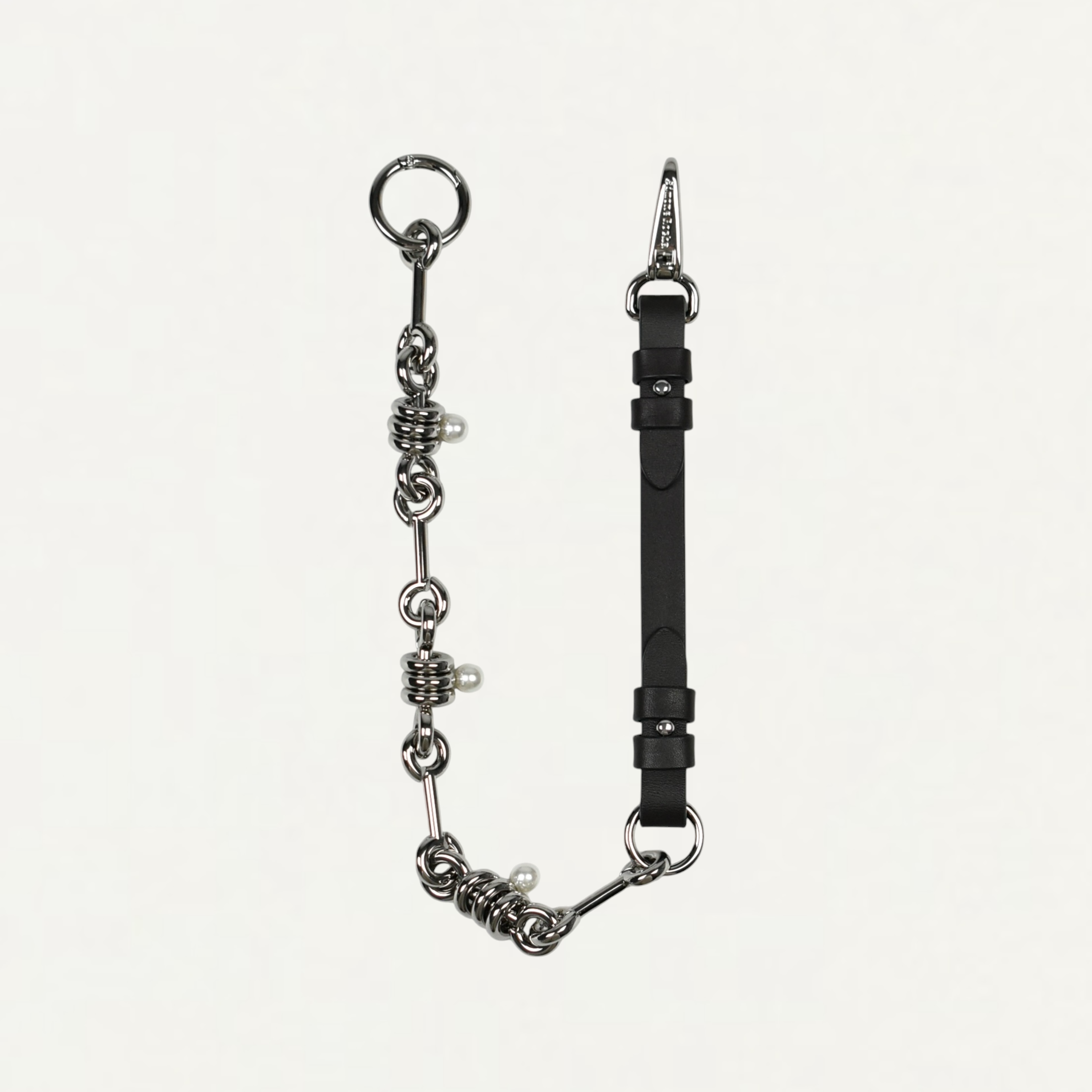 Simone Rocha Bridle Stacked Link Pearl Chain Wallet Chain[WALLET CHAIN 10 0900]