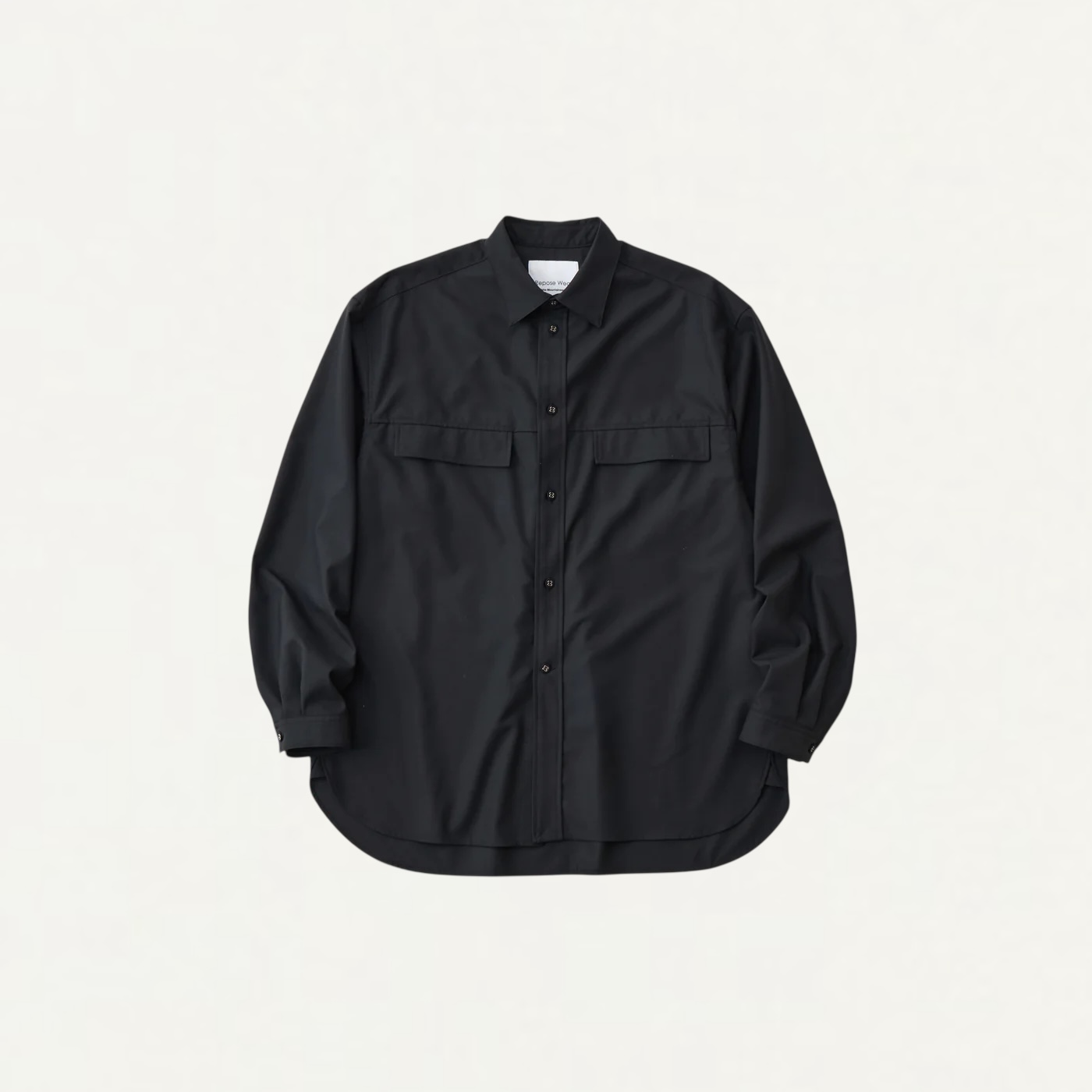 White Mountaineering MID GUSSET SLEEVE STRETCH SHIRT BLACK[RW2573101]