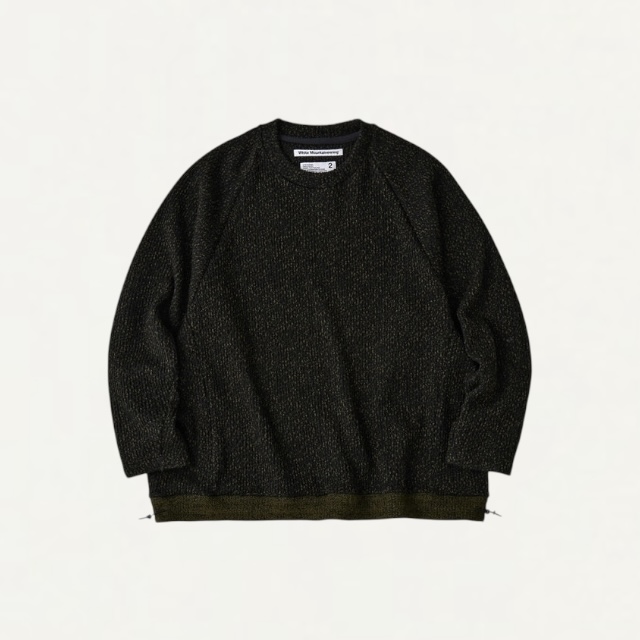 White Mountaineering MELANGE WIDE RAGLAN PULLOVER BLACK[WM2573504]