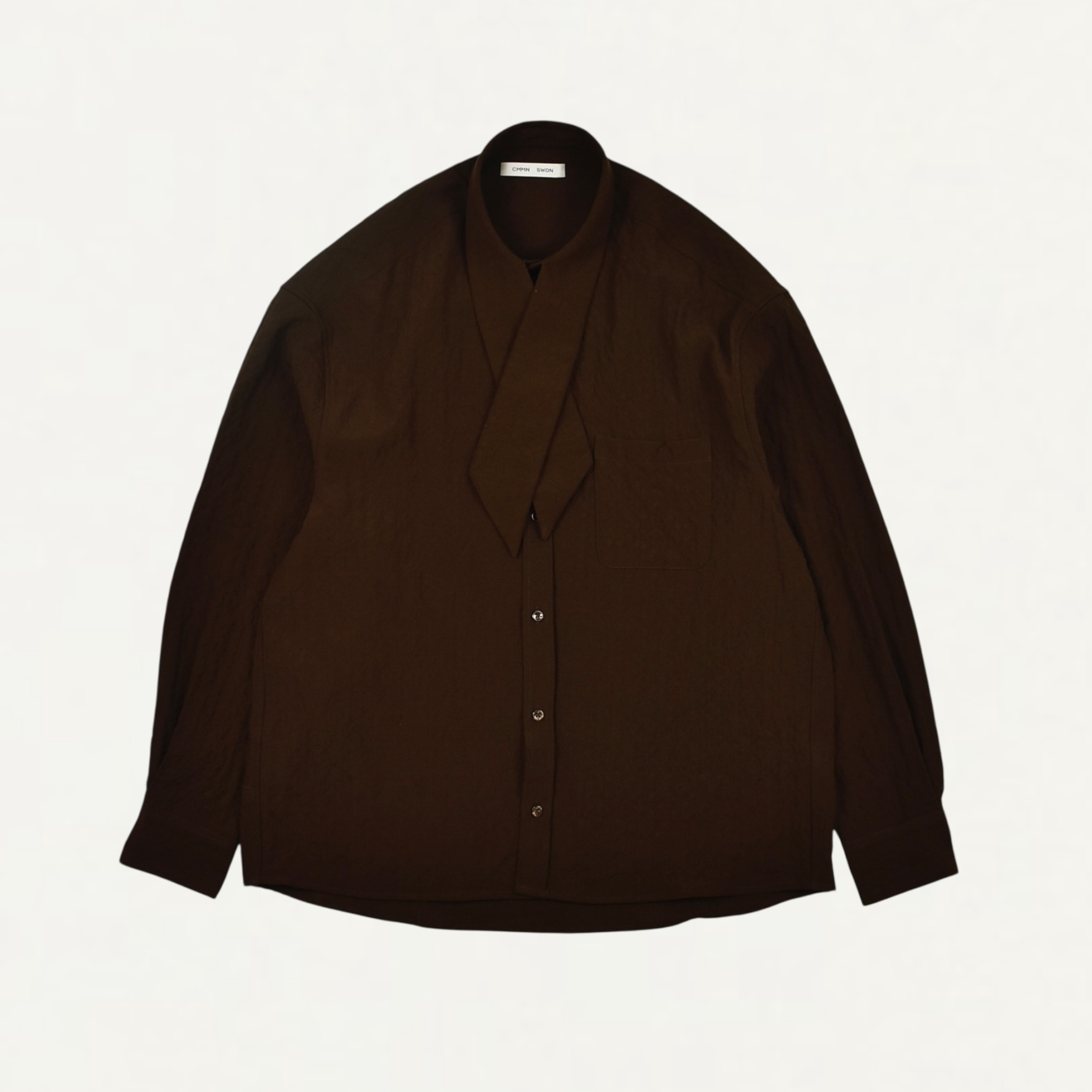 CMMN SWDN Poet Relax fit shirts with scarf collar Brown[M25W6006]