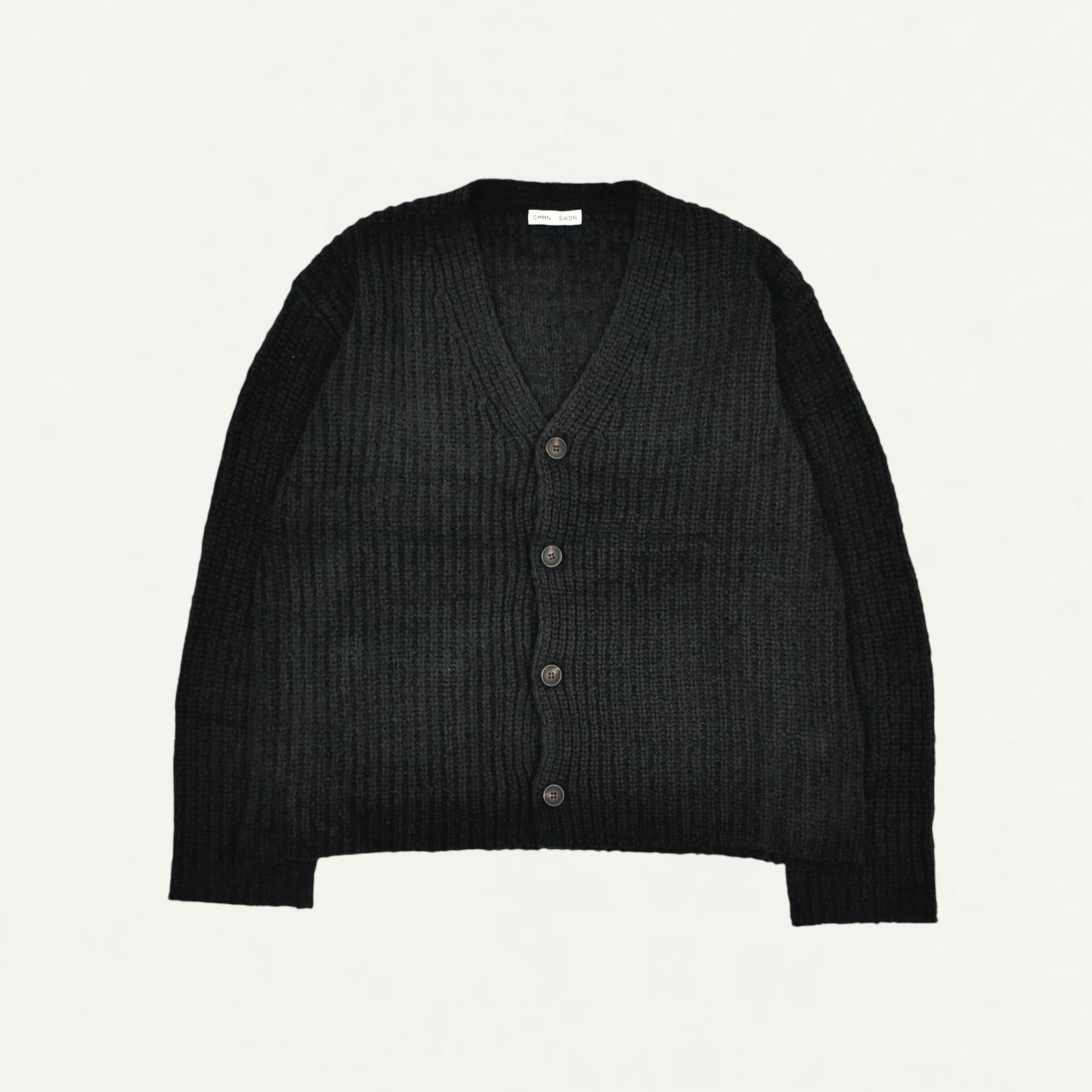 CMMN SWDN Eldar Chenille Cardigan Black Chenille[M25KN7045]
