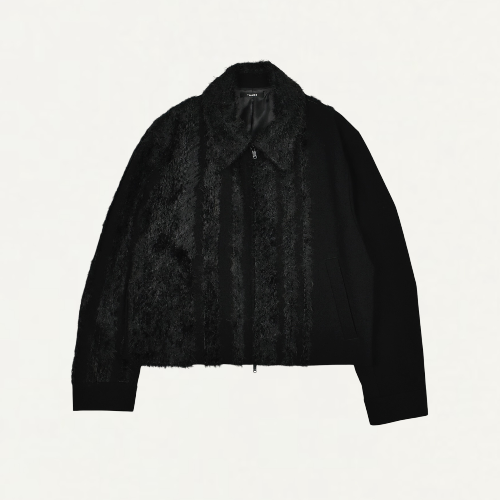 TAAKK FUR TWEED ZIP BLOUSON BLACK[TA25AW-PT012]
