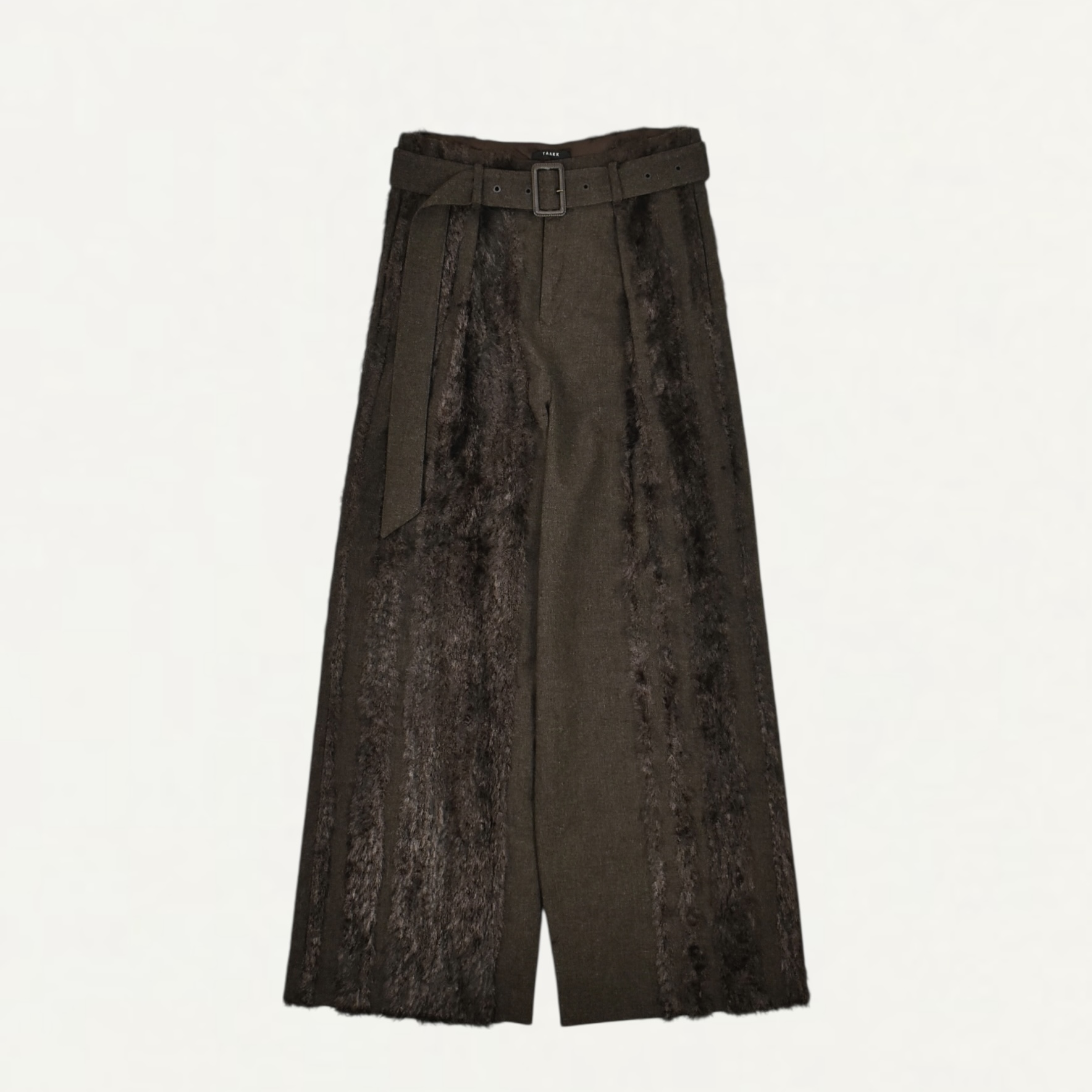 TAAKK FUR TWEED BELT PANTS BLACK[TA25AW-PT012]