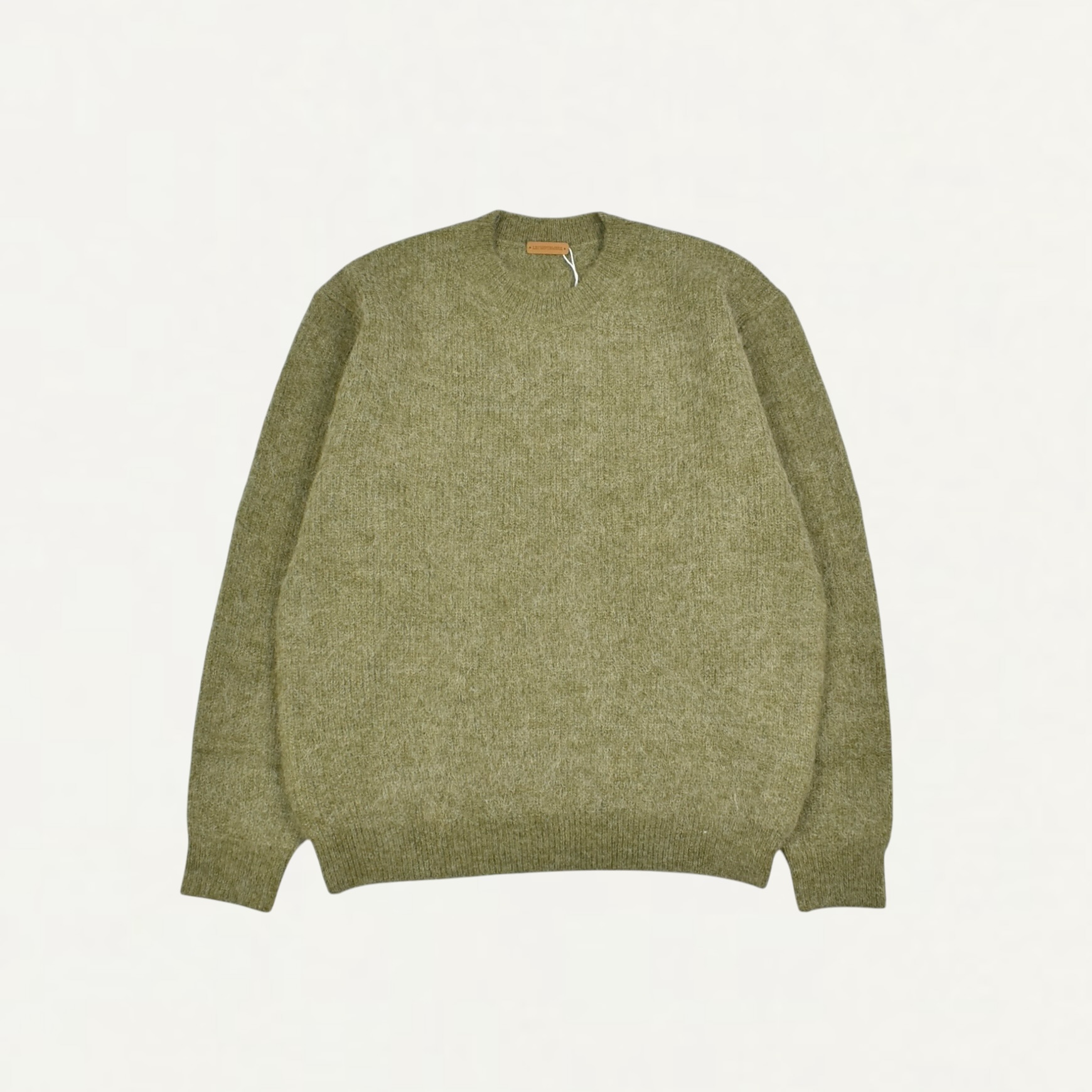 LE17SEPTEMBRE HOMME TEXTURED ALPACA CREWNECK SWEATER L/KHAKI[LH2679PO004ELK]