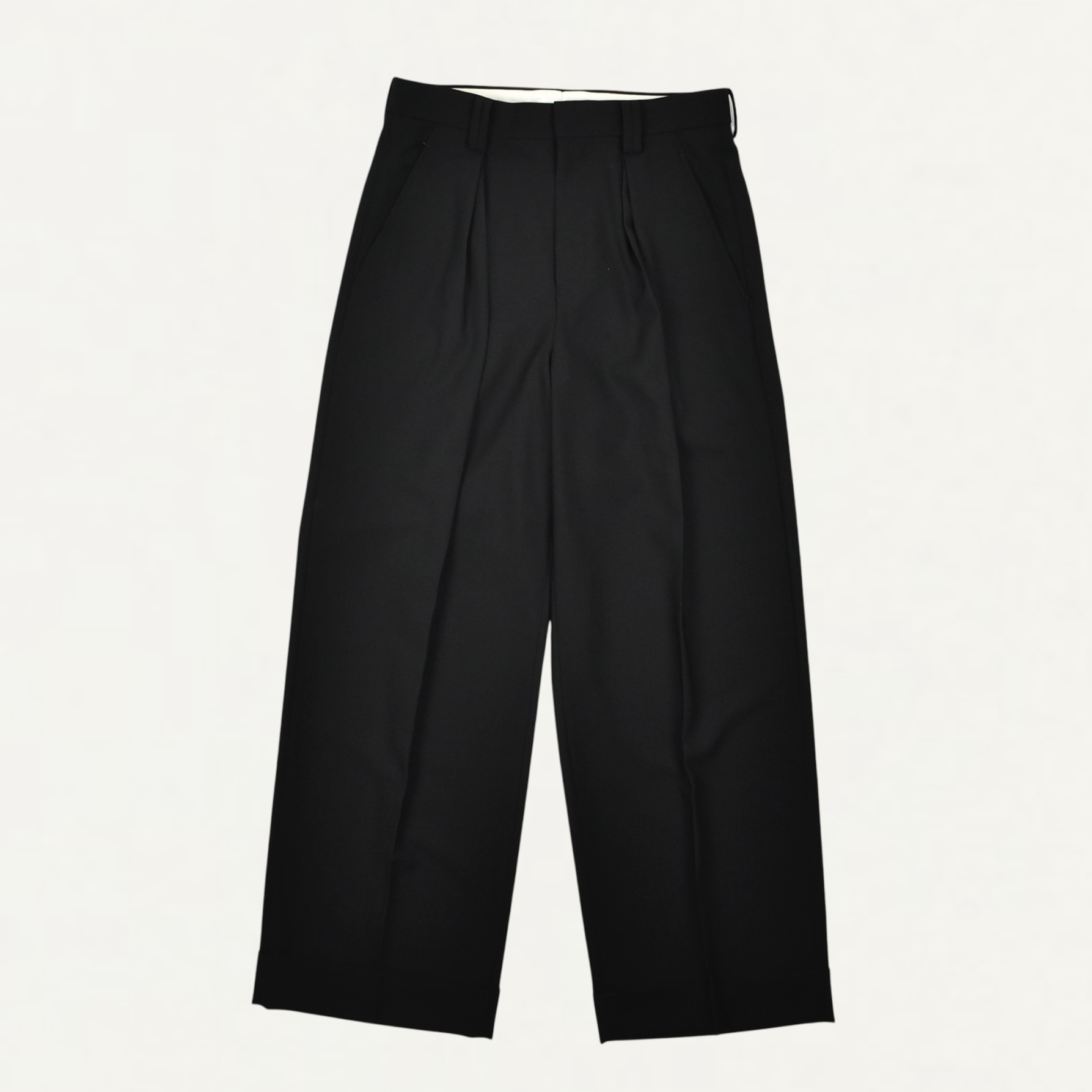 beautiful people worsted doeskin 2tuck pants black[1535105013]