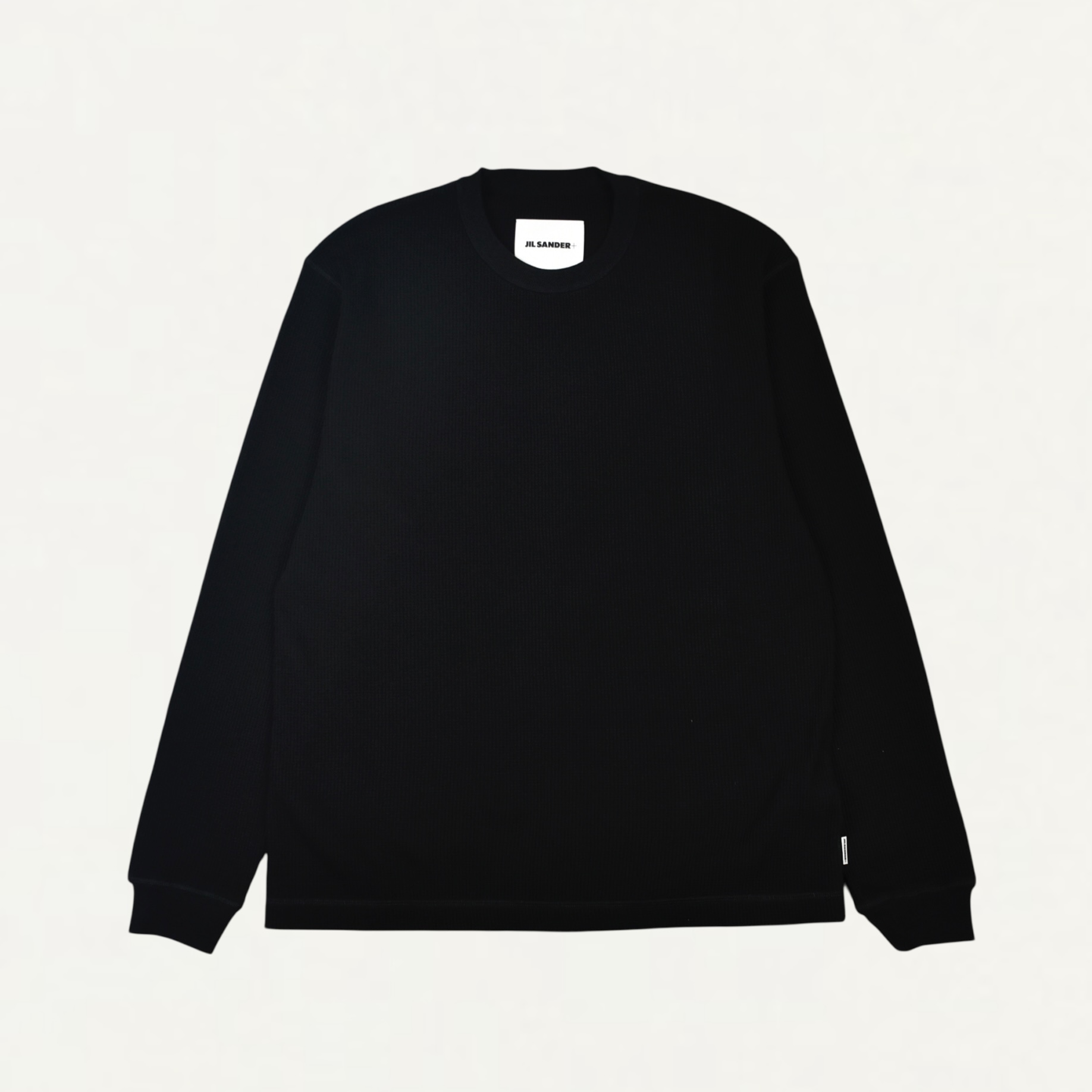 JIL SANDER LIGHT WEIGHT COTTON WAFFLE L/S T-SHIRT BLACK[J47GC0164]