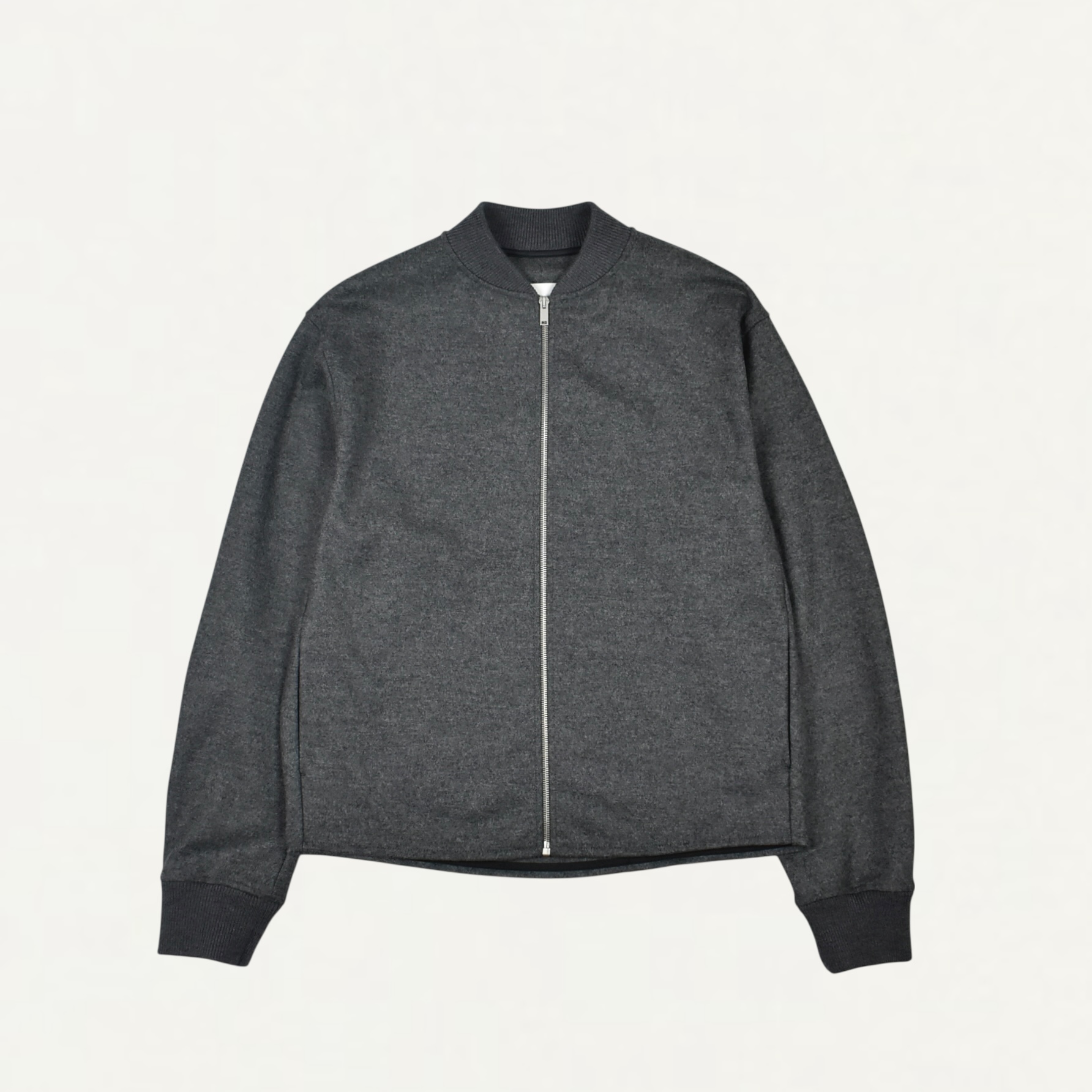 JIL SANDER WOOL MELTON SWEATSHIRT W/ZIP ASH GREY[J22HG0102]