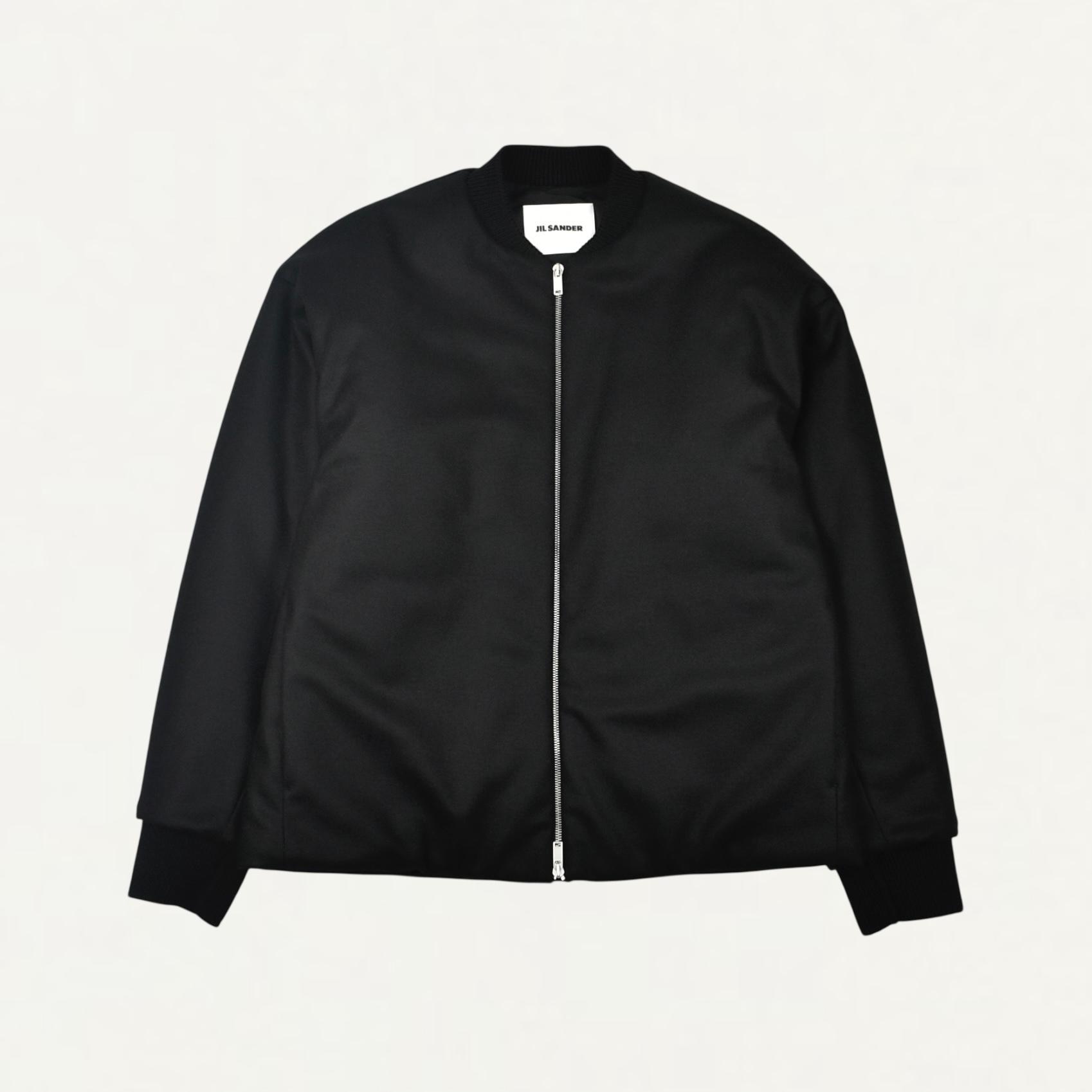 JIL SANDER WOOL MELTON BOMBER BLACK[J22BN0277]