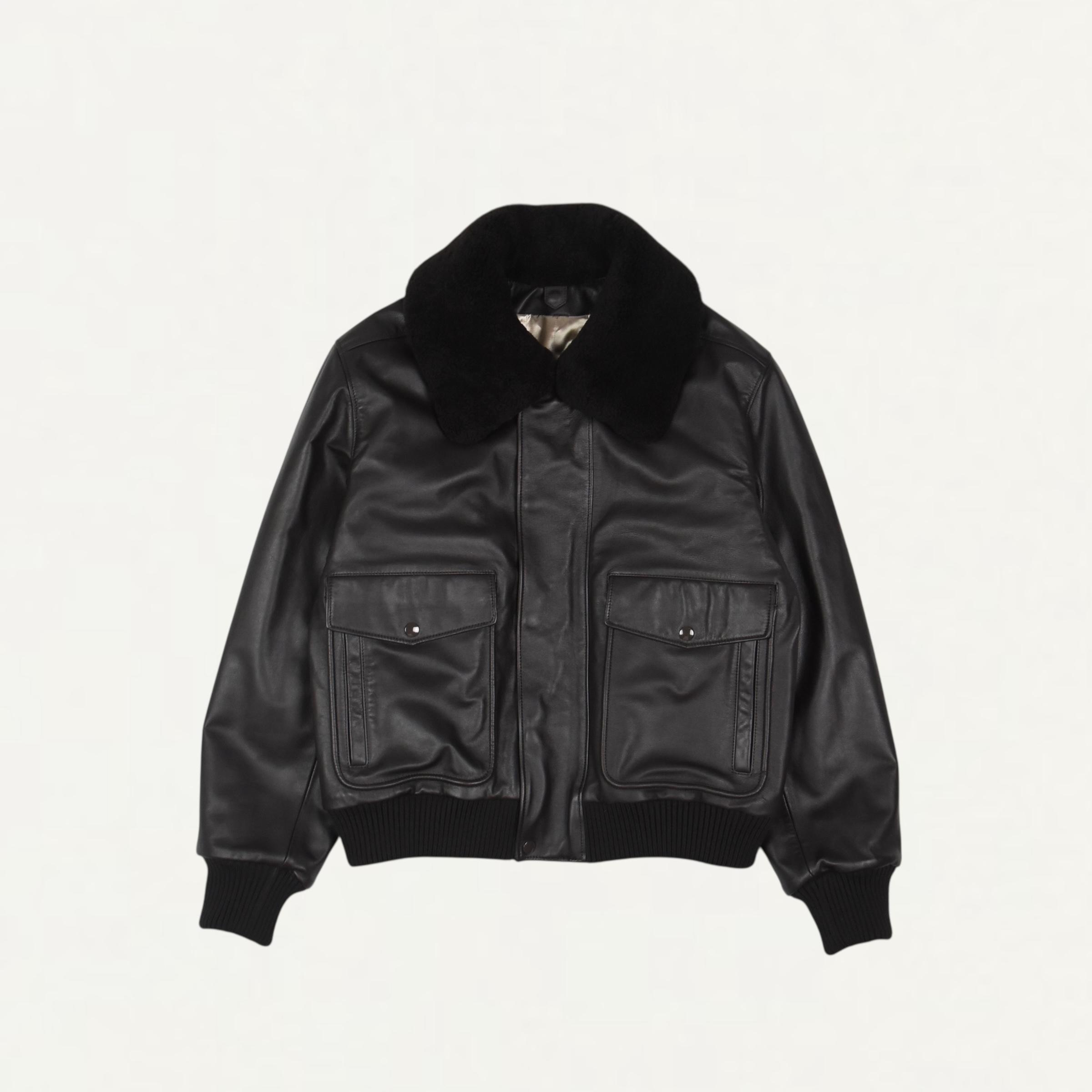 LEMAIRE LEATHER BLOUSON CHARRED OAK[OW1171 LL0145]