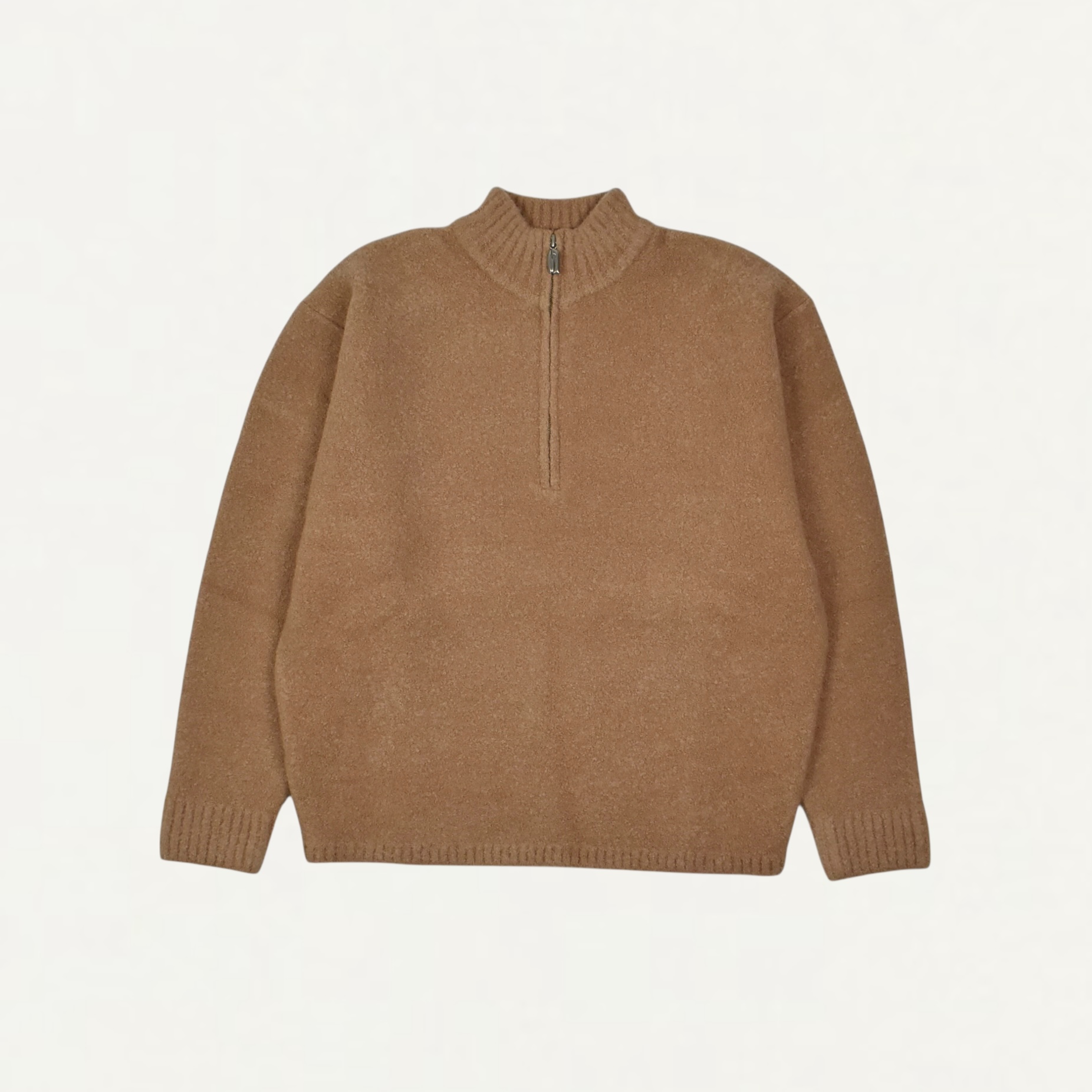 LE17SEPTEMBRE BOUCLE HALF-ZIP PULLOVER CAMEL[LH2579KN003ECA]