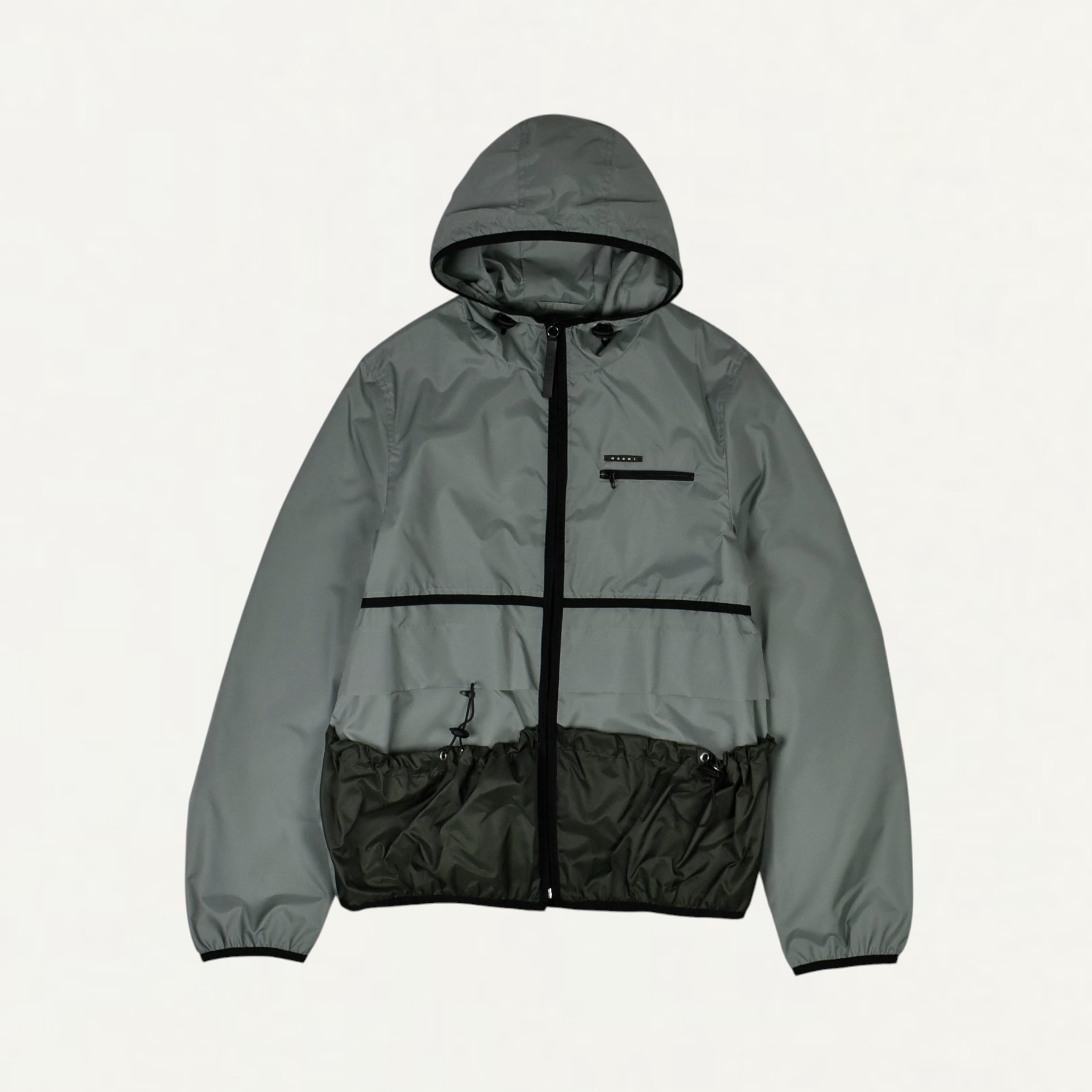 MARNI NATURAL GREY NYLON JACKET WITH DRAWSTRING POCKETS[JUMU0223QUUTN94300R17]